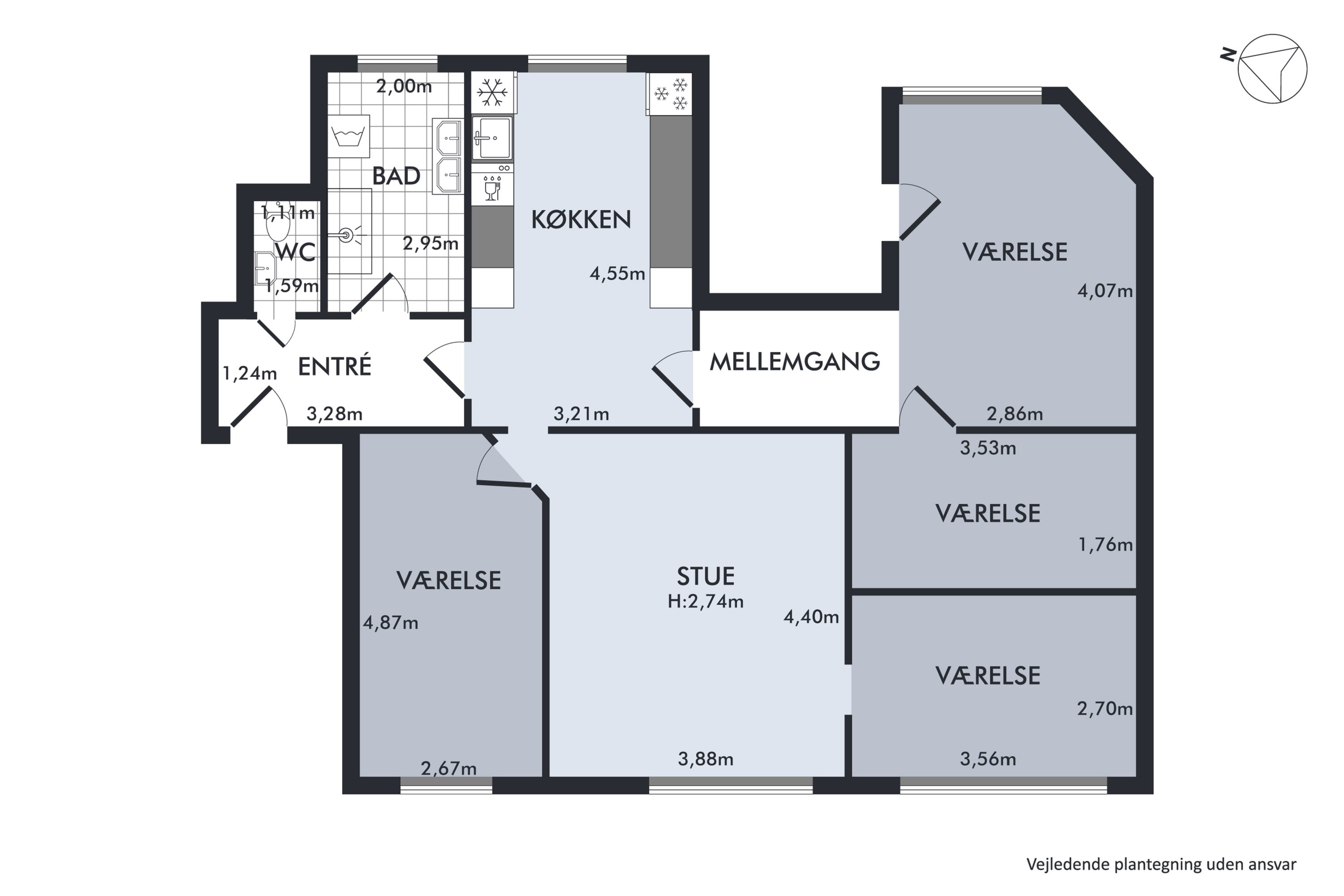 Plantegninger billede af Molbechsvej 21, st.. th., 2500 Valby