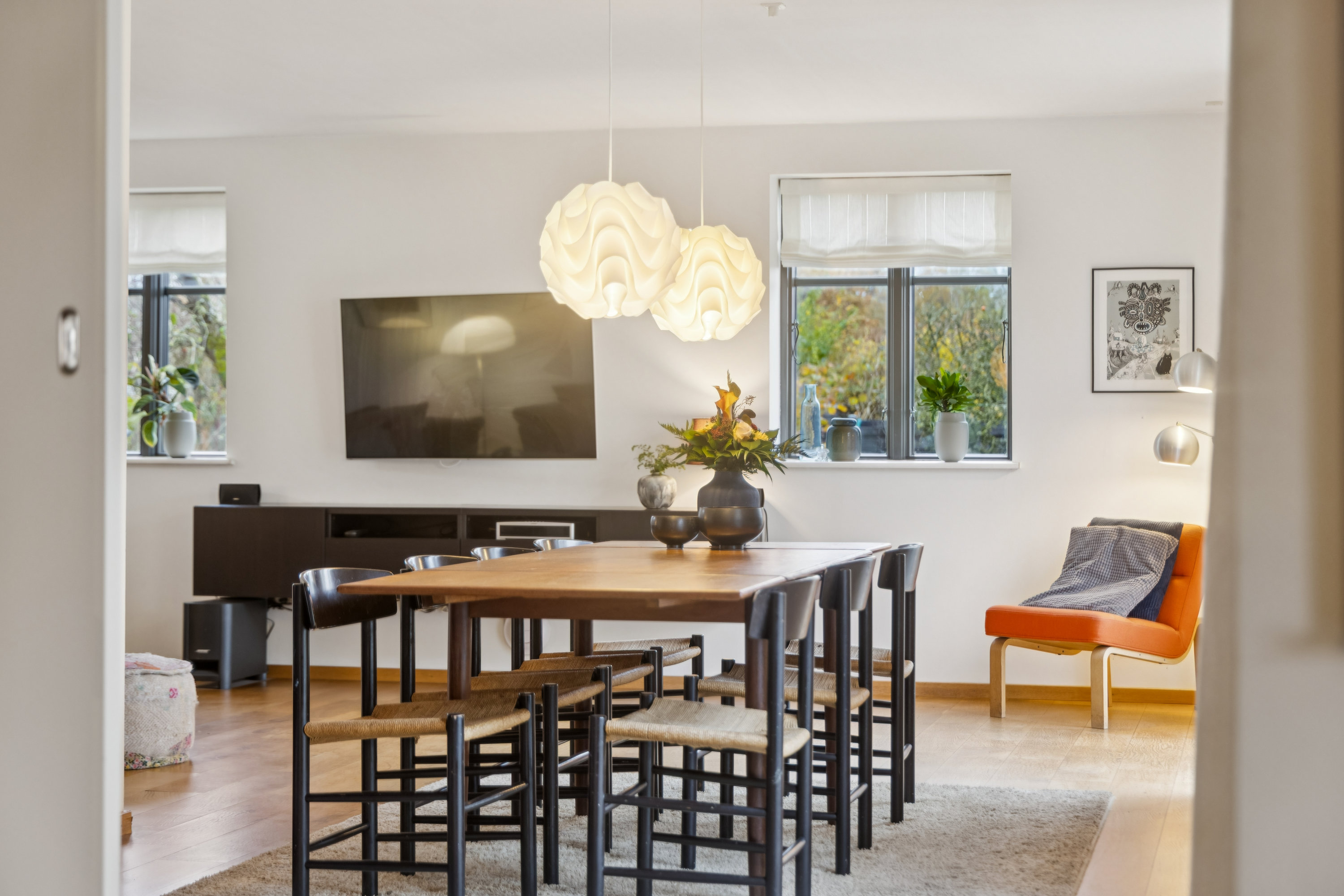 Fremhævet stue billede i fuldskærmstilstand. Billede af Købmandstoften 8, Birkelse, 9440 Aabybro