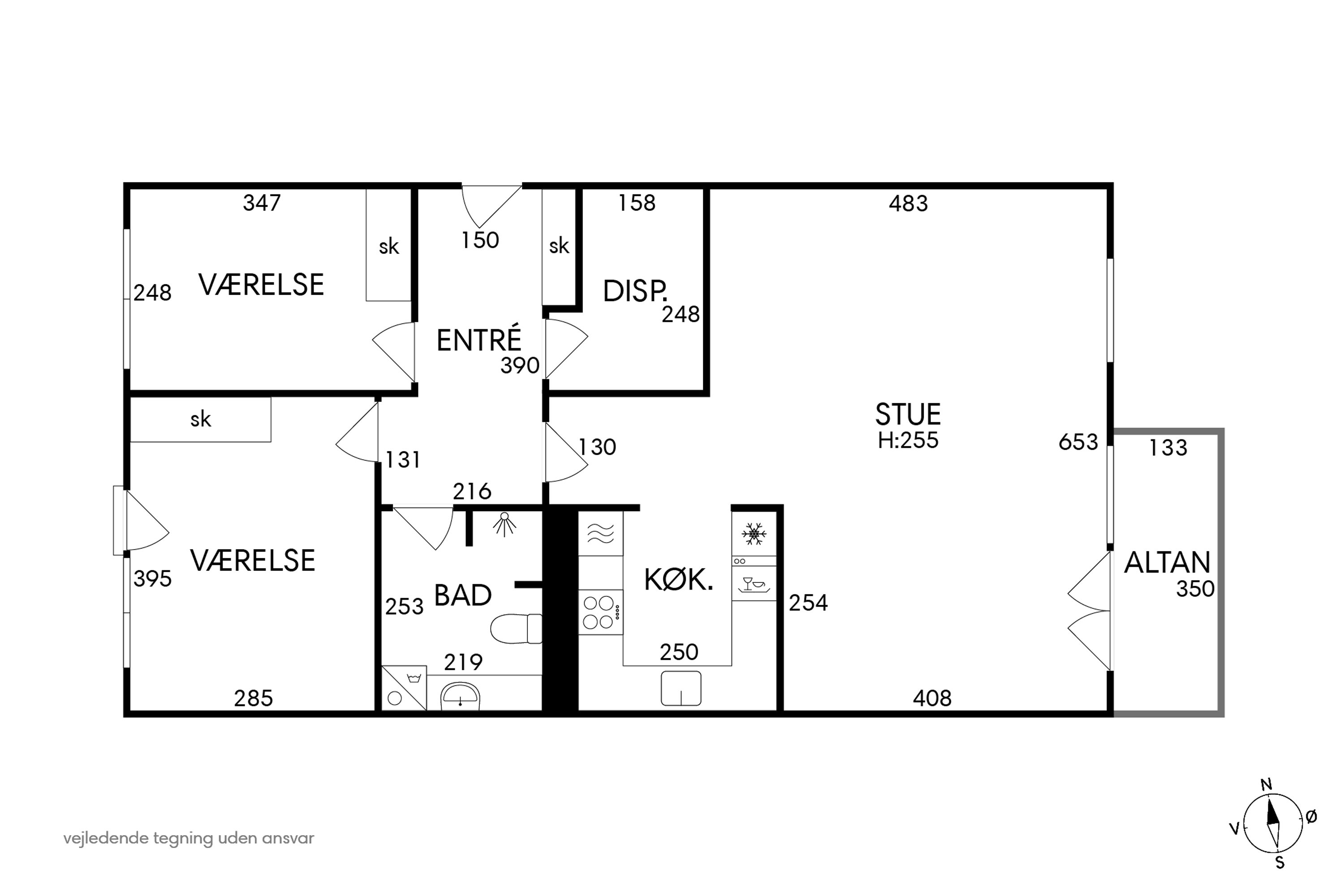 Plantegninger billede af Overgaden Neden Vandet 1B, 2. th., 1414 København K