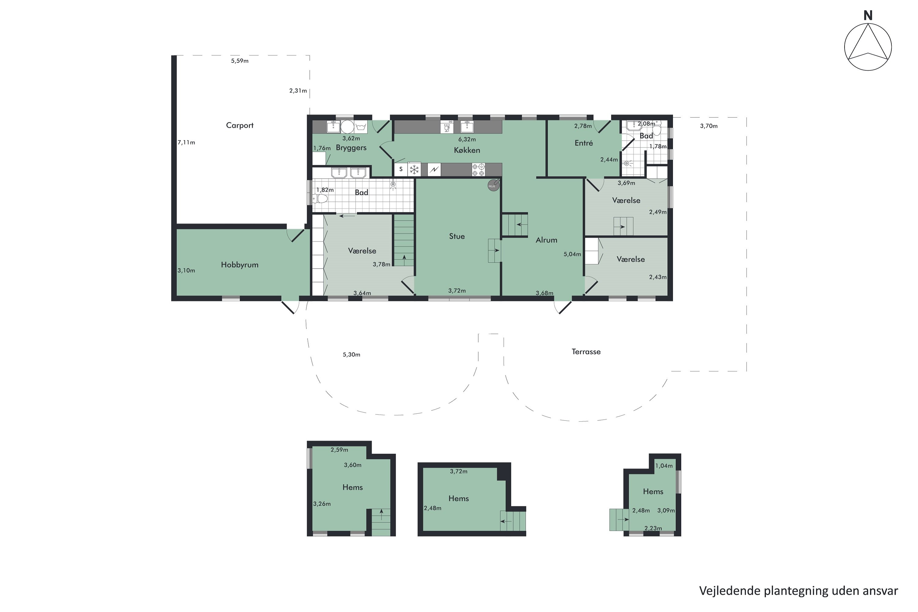 Plantegninger billede af Nøddevej 50, 7800 Skive