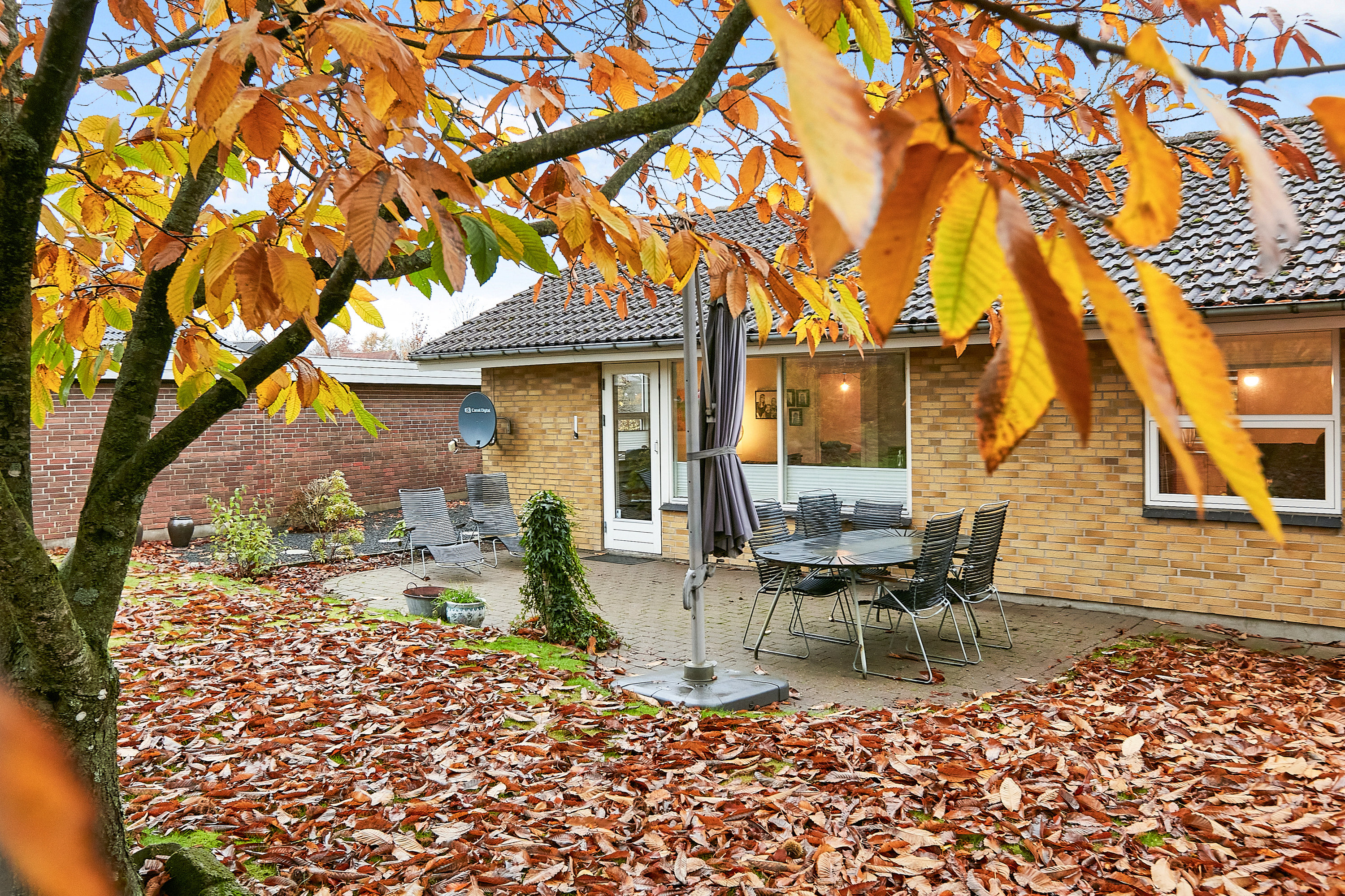 Fremhævet terrasse billede i fuldskærmstilstand. Billede af Refshaven 10, 7321 Gadbjerg