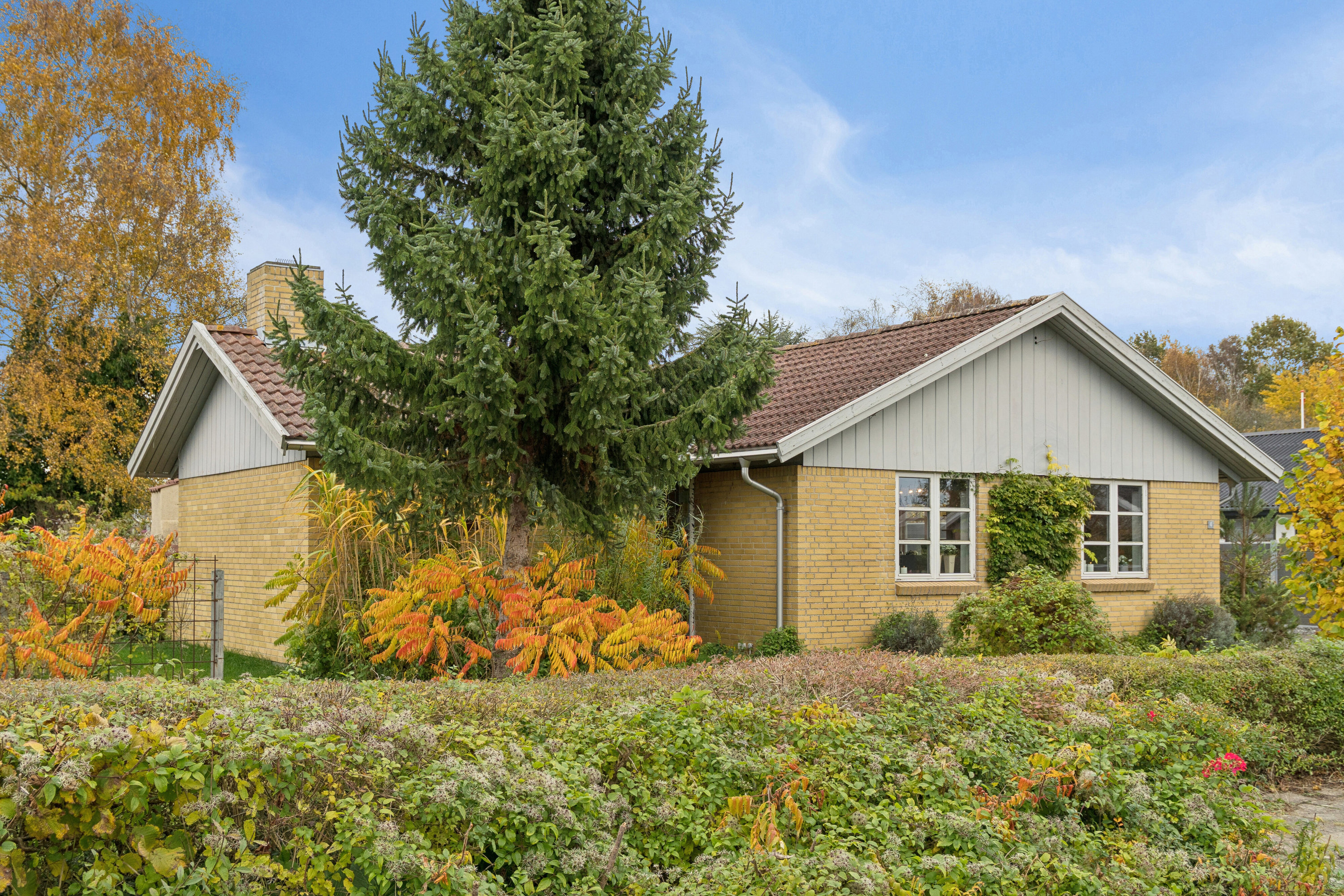 Fremhævet set fra haven billede i fuldskærmstilstand. Billede af Rugvangen 4, Otterup, 5450 Otterup
