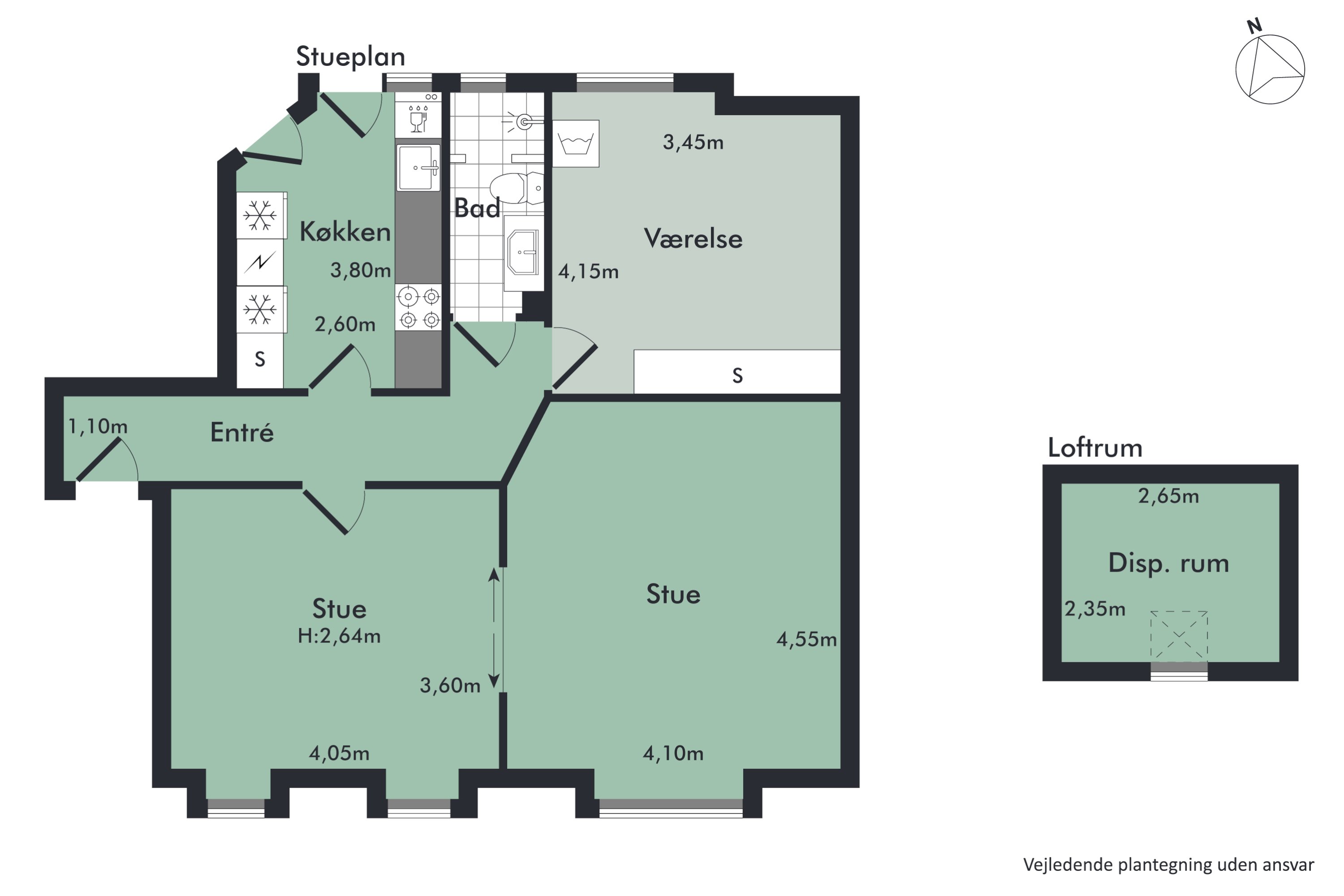 Plantegninger billede af Kastetvej 80, 3. th., 9000 Aalborg