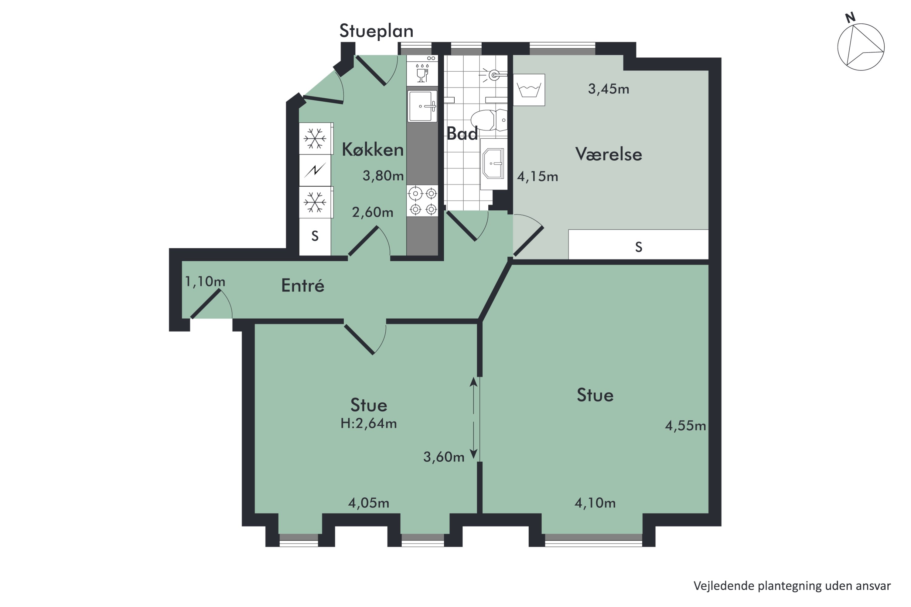 Plantegninger billede af Kastetvej 80, 3. th., 9000 Aalborg