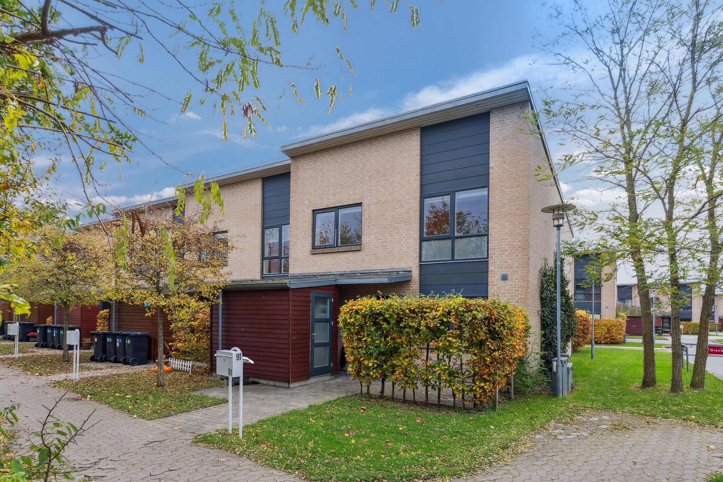 Rækkehus: Set fra vejen på Robinievej 91, 2620 Albertslund