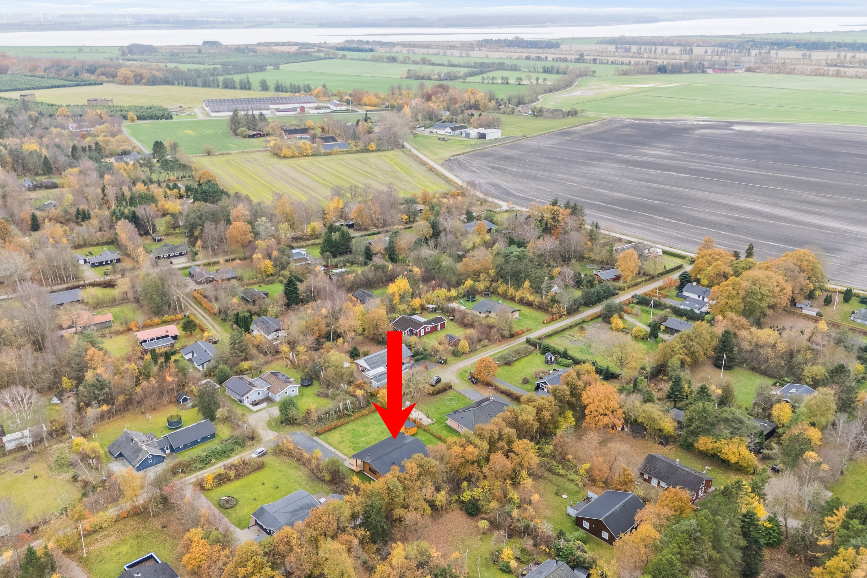 Fremhævet luftfoto billede i fuldskærmstilstand. Billede af Sletten 61, Odde, 9560 Hadsund