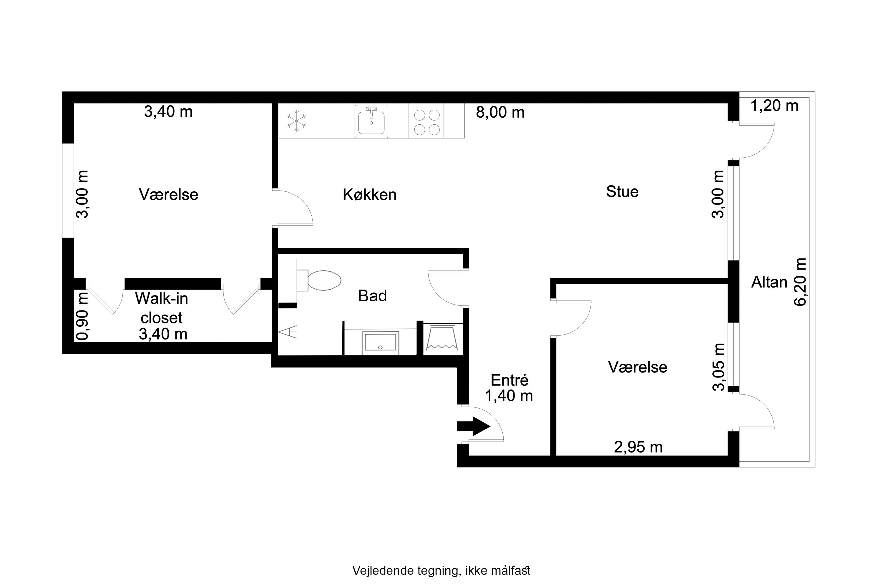 Plantegninger billede af Robert Jacobsens Vej 1A, 2. tv., 2300 København S