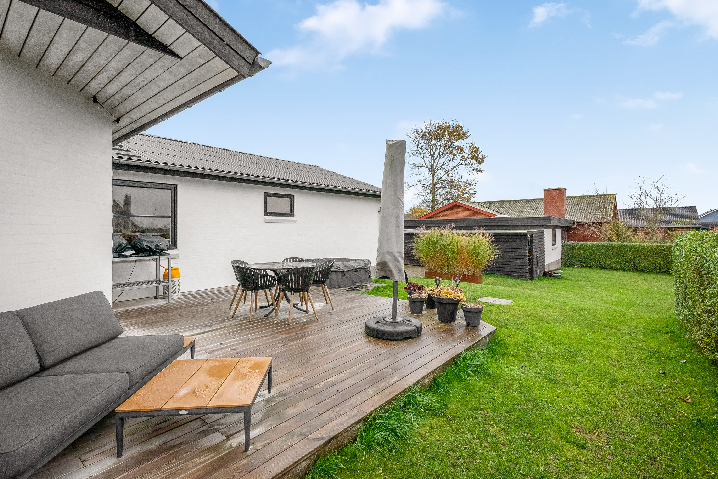 Fremhævet terrasse billede i fuldskærmstilstand. Billede af Grønneled 2A, Mejrup, 7500 Holstebro