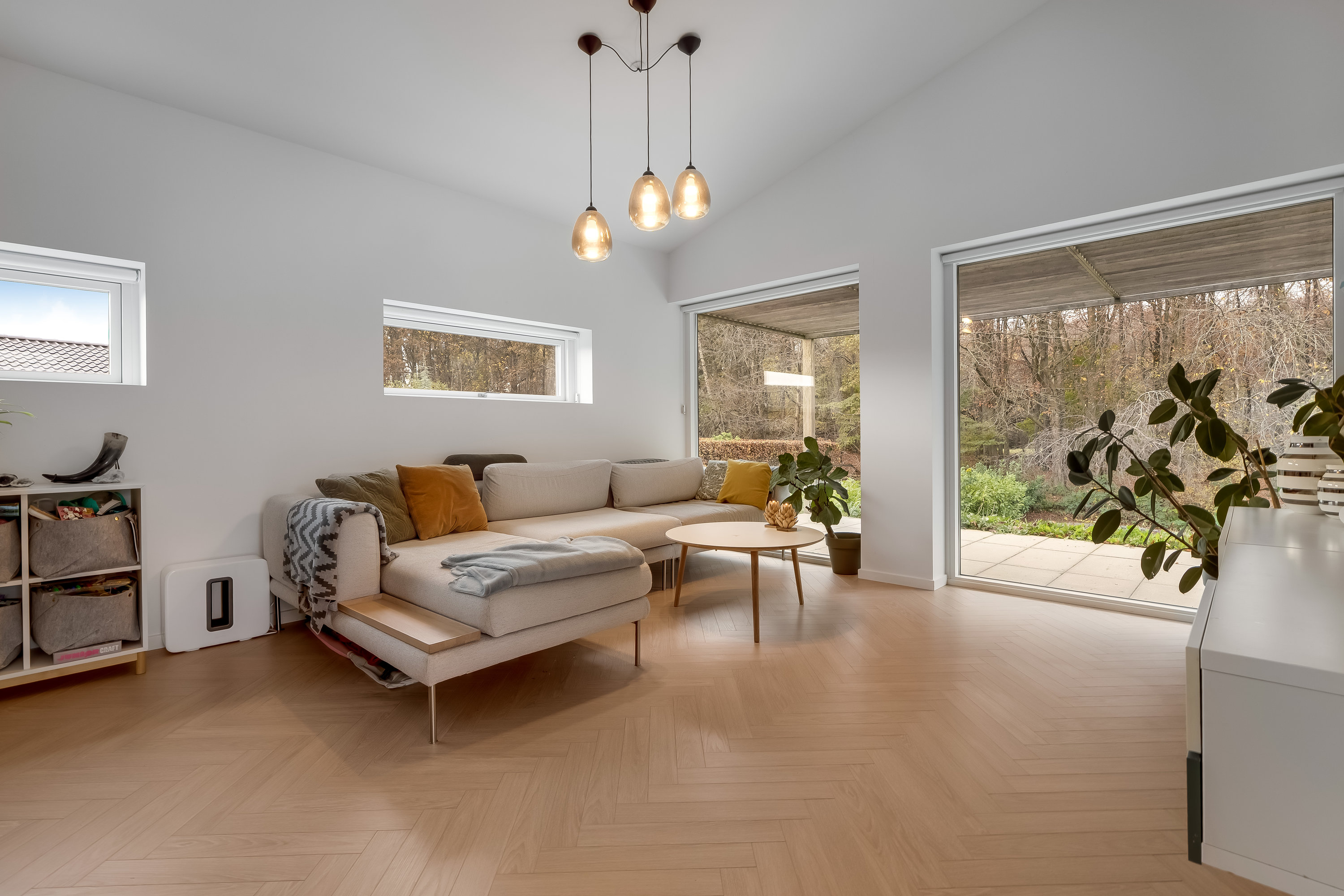 Fremhævet stue billede i fuldskærmstilstand. Billede af Bombakken 57, 3320 Skævinge