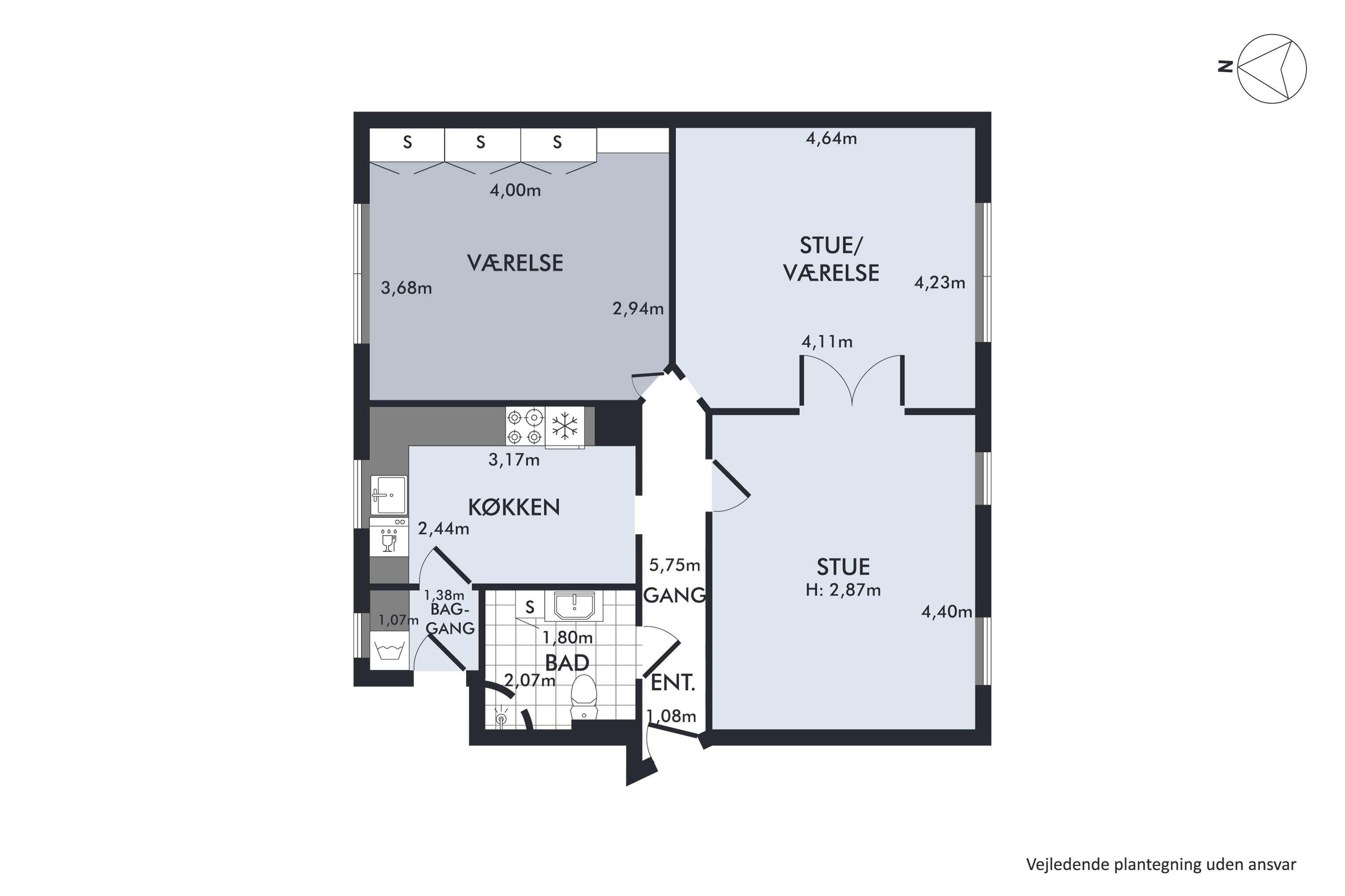 Plantegninger billede af Søren Møllers Gade 4B, st.. th., 8900 Randers C