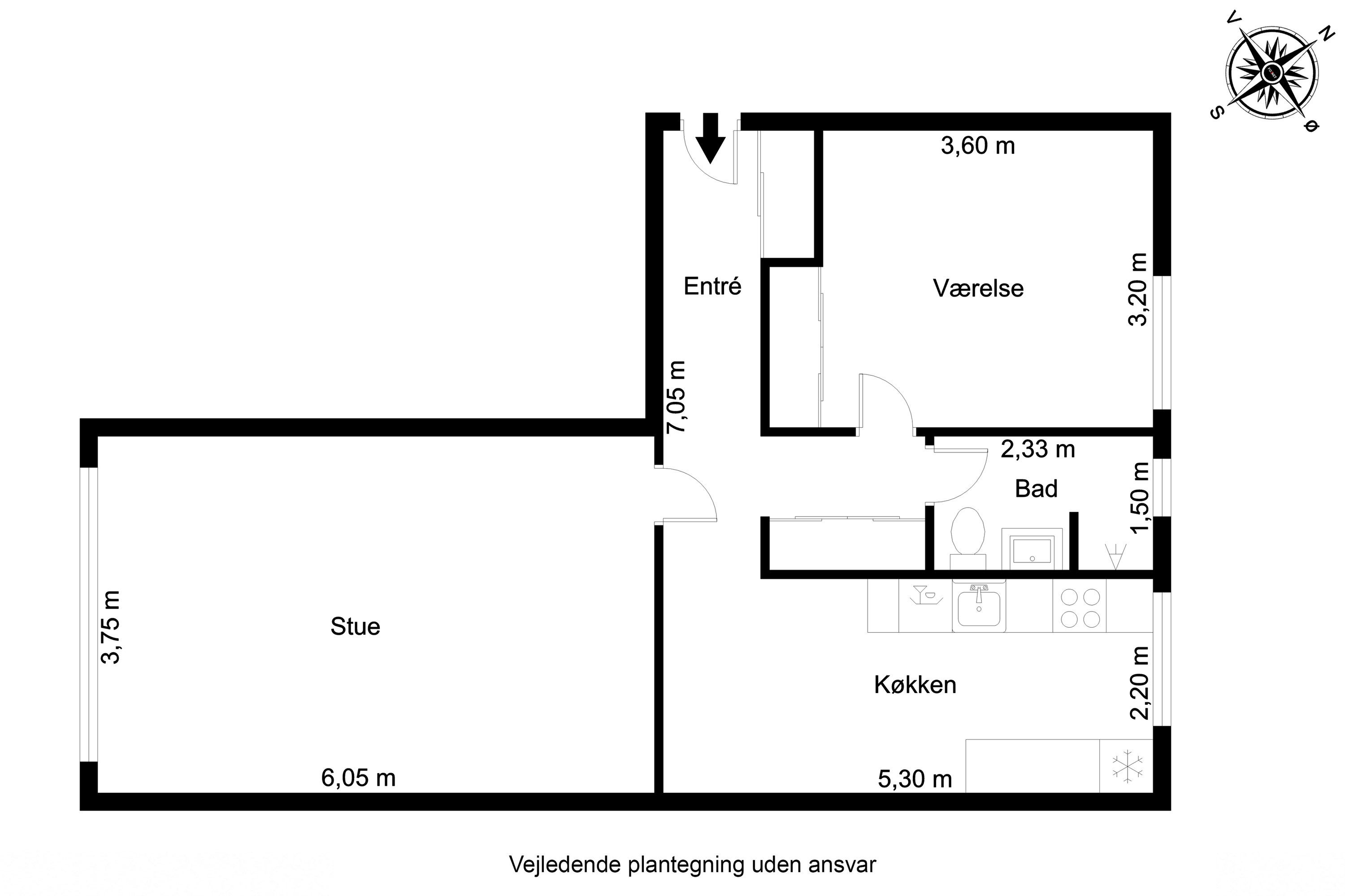 Plantegninger billede af Lotusvej 1, 2. tv., Sanderum, 5250 Odense SV