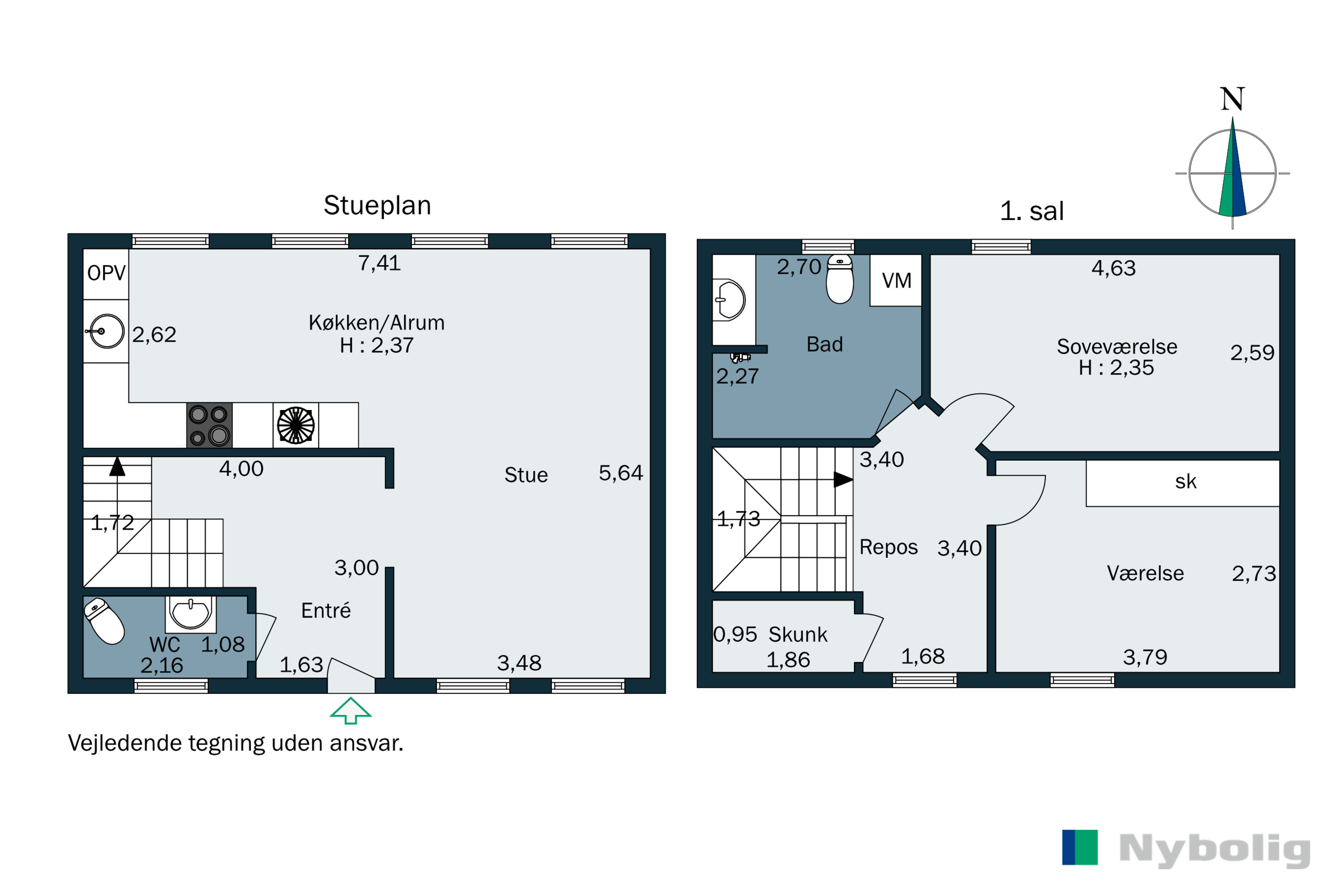 Plantegninger billede af Holsteinsgade 12F, 1. 3., 8300 Odder