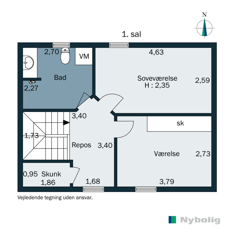Plantegninger billede af Holsteinsgade 12F, 1. 3., 8300 Odder