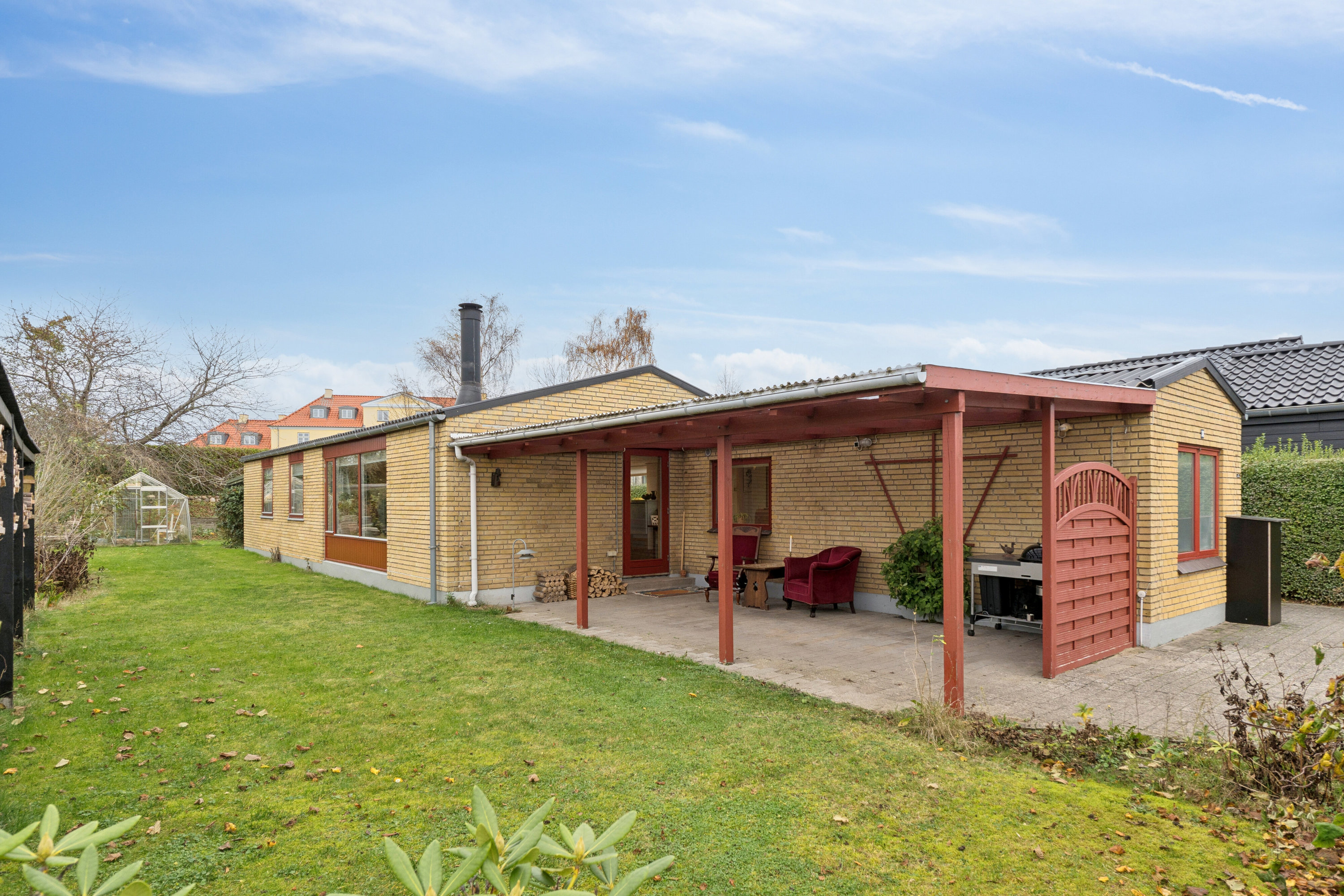 Villa: Set fra haven på Bøgevej 34, 5800 Nyborg