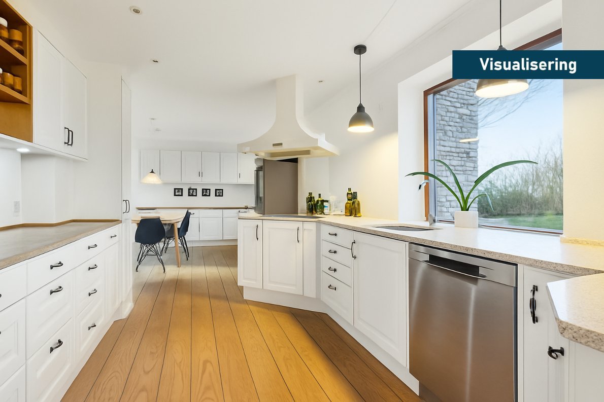 Fremhævet køkken-visualiering billede i fuldskærmstilstand. Billede af Åsvej 5, Silstrup, 7700 Thisted