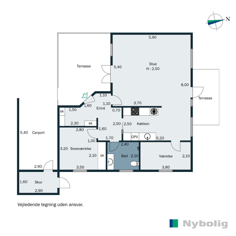Plantegninger billede af Østervang 1B, 6630 Rødding
