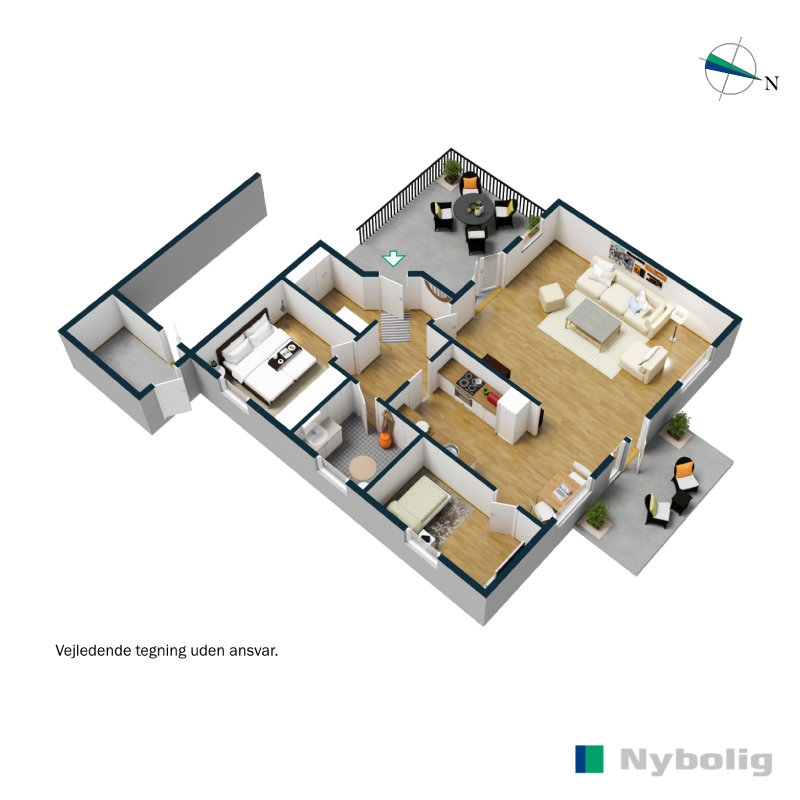 Plantegninger billede af Østervang 1B, 6630 Rødding