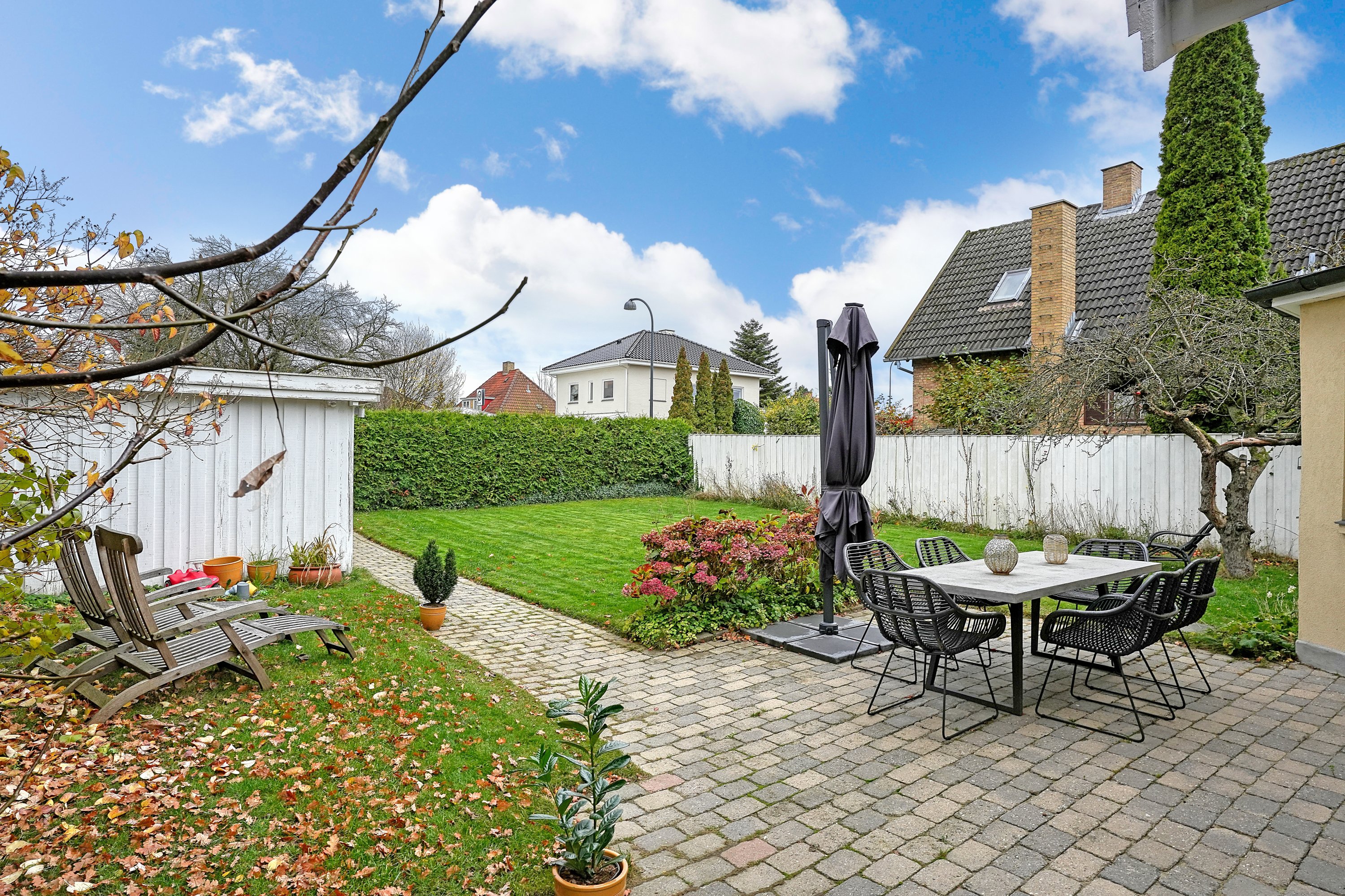 Fremhævet terrasse billede i fuldskærmstilstand. Billede af Hjemmevej 5, 2870 Dyssegård