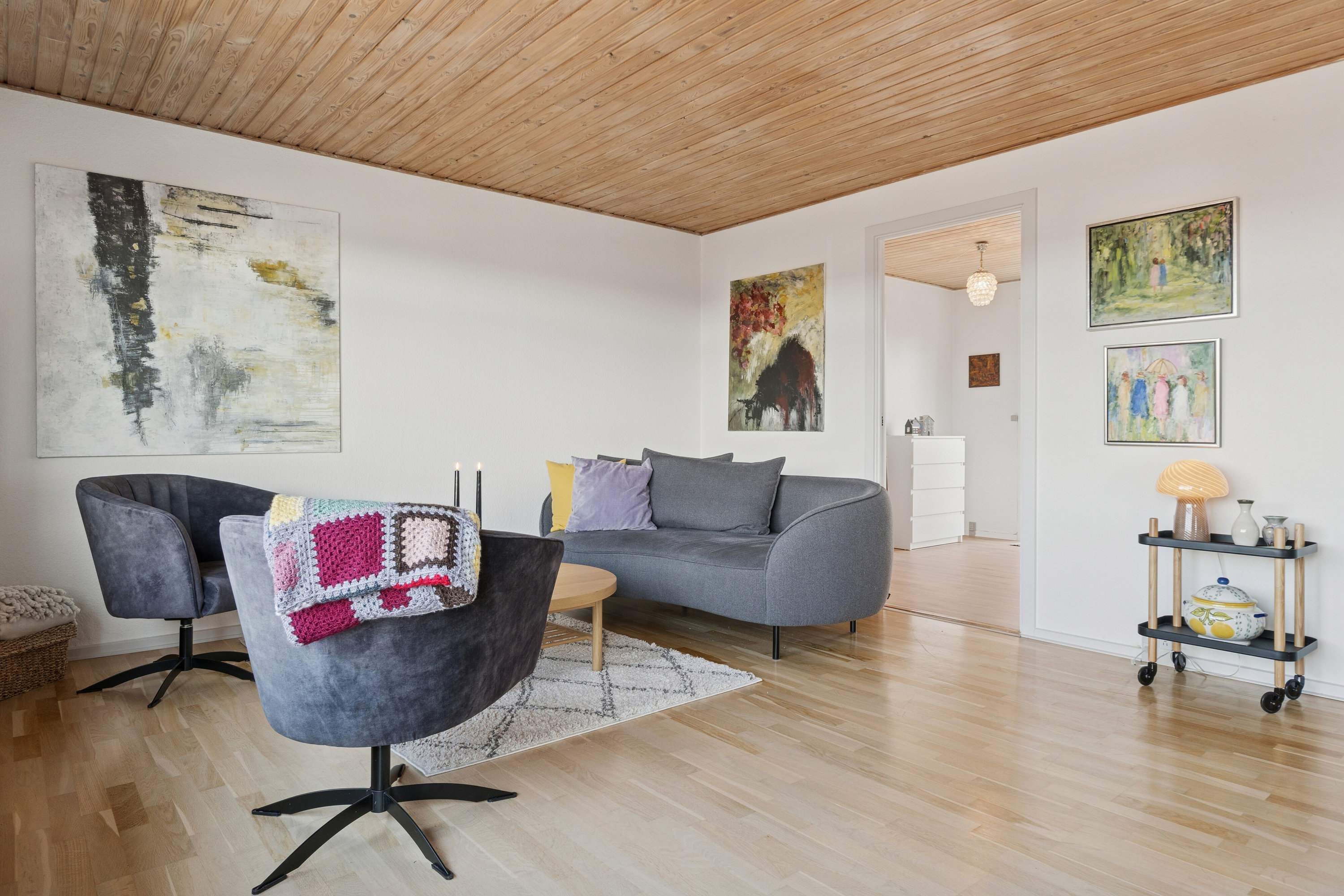 Fremhævet stue billede i fuldskærmstilstand. Billede af Nørrevænge 52, 7700 Thisted