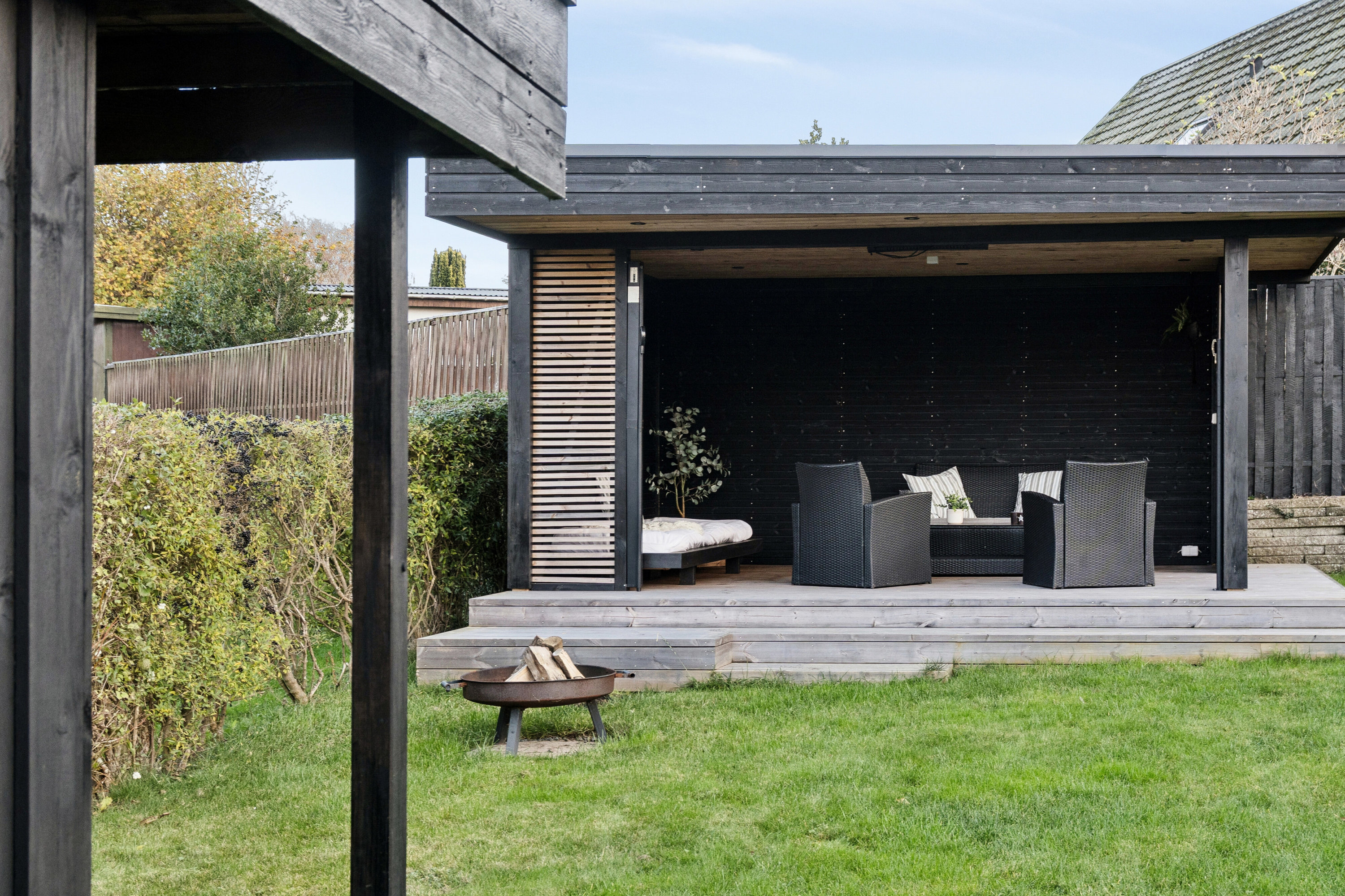 Fremhævet overdækket terrasse billede i fuldskærmstilstand. Billede af Bakkekammen 3, 4550 Asnæs