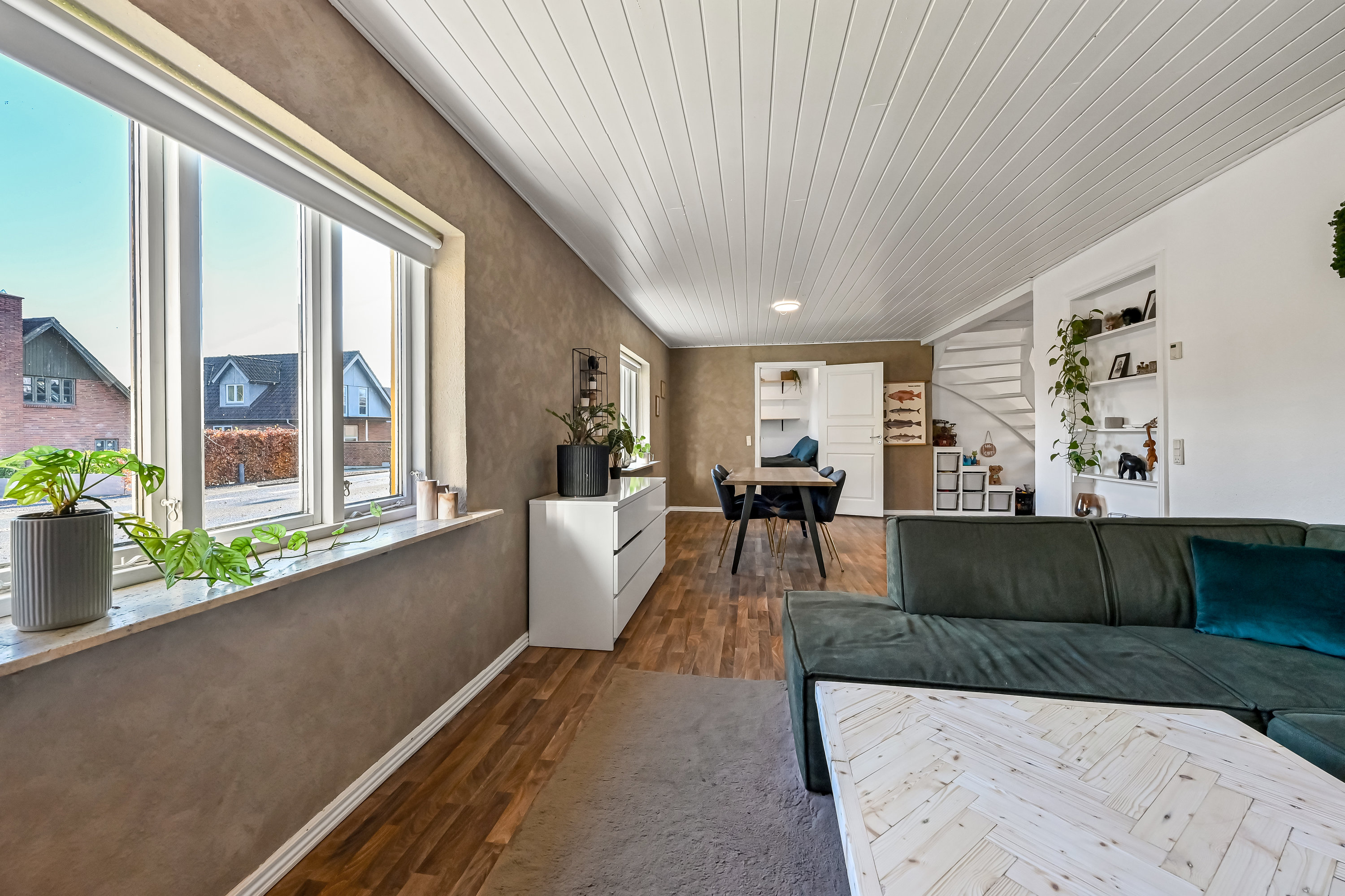 Fremhævet stue billede i fuldskærmstilstand. Billede af Kollund Byvej 34, 7400 Herning