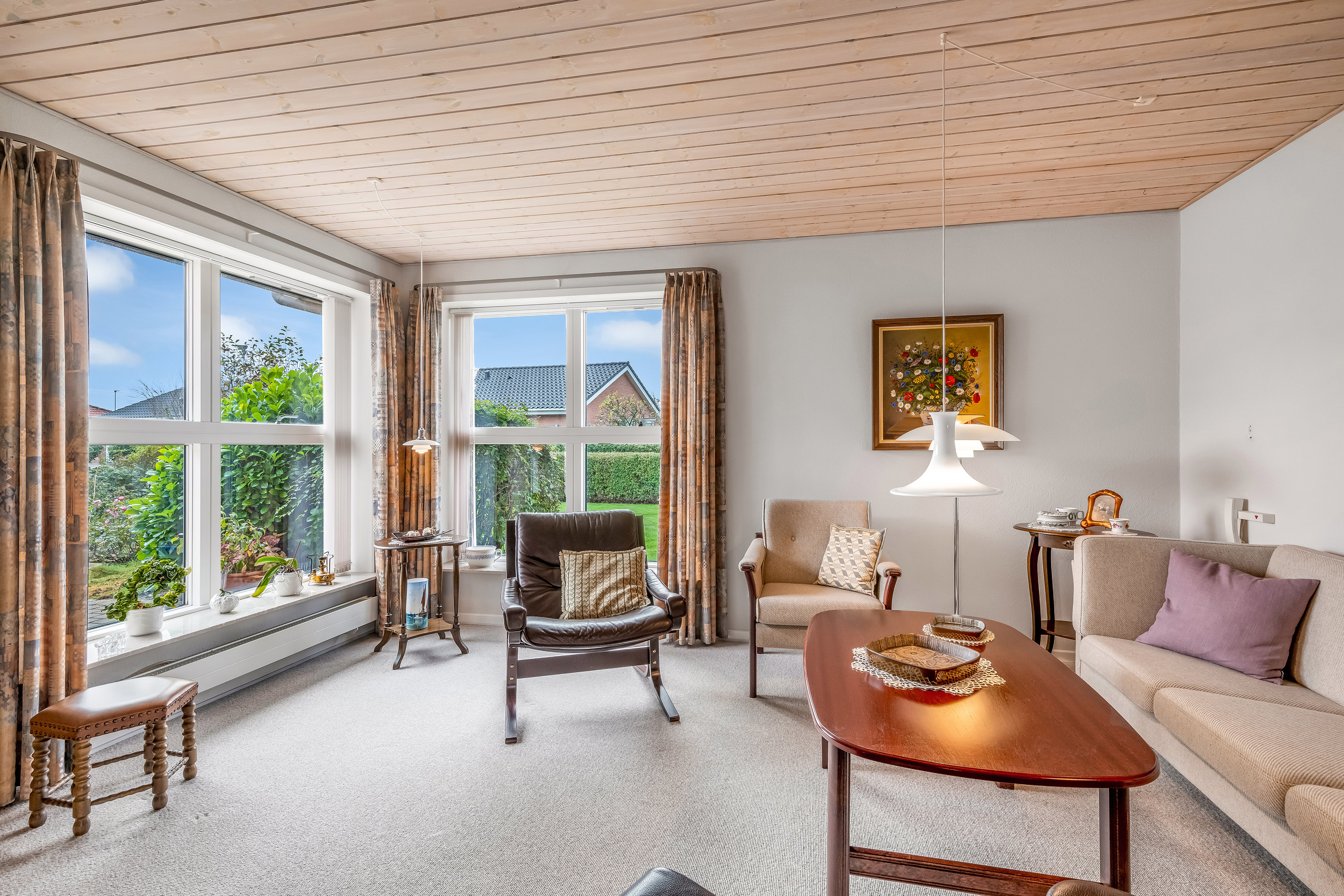 Fremhævet stue billede i fuldskærmstilstand. Billede af Smørblomsten 11, Rindum, 6950 Ringkøbing