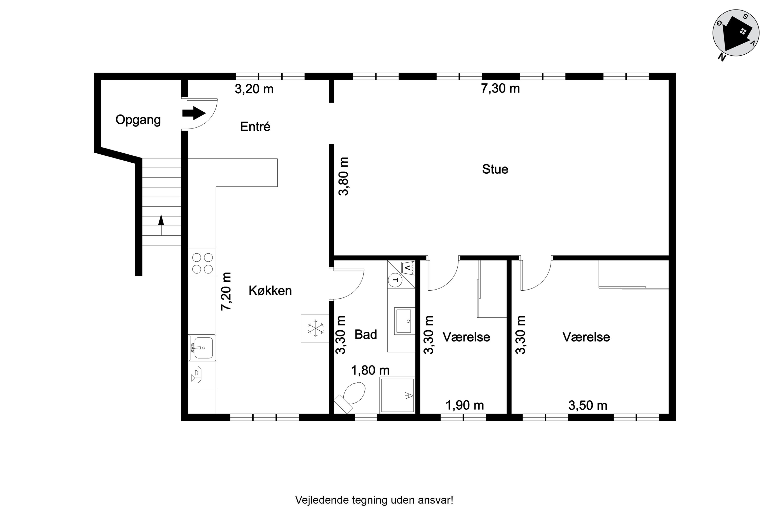 Plantegninger billede af Vestergade 15, 1. th., 6950 Ringkøbing