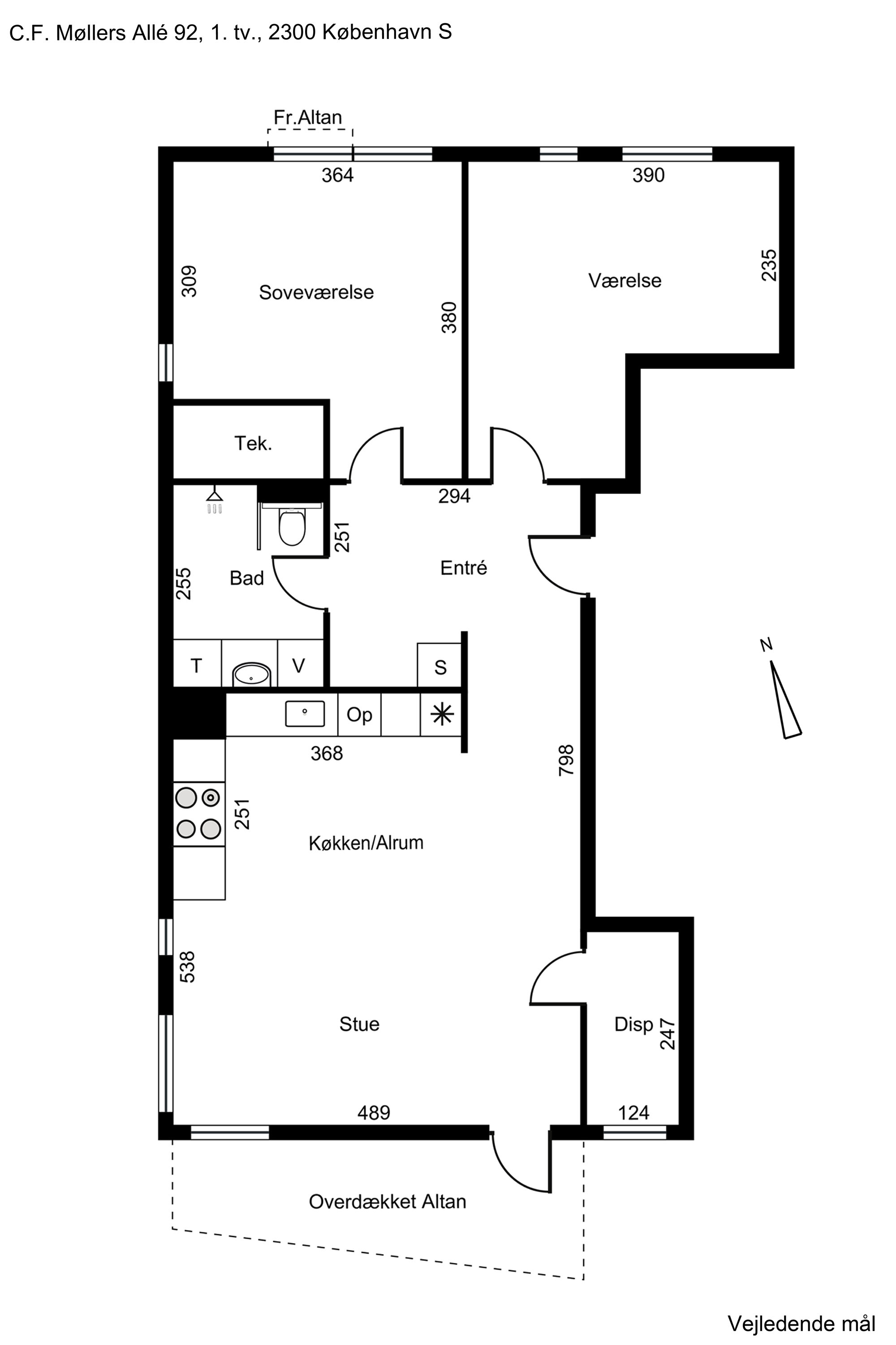 Plantegninger billede af C.F. Møllers Allé 92, 1. tv., 2300 København S