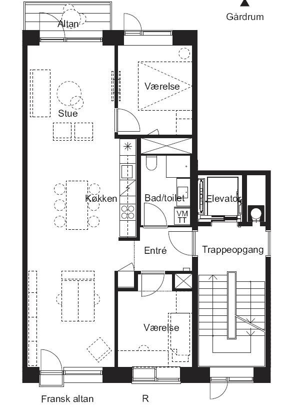 Plantegninger billede af Gammel Køge Landevej 20M, 2. tv., 2500 Valby