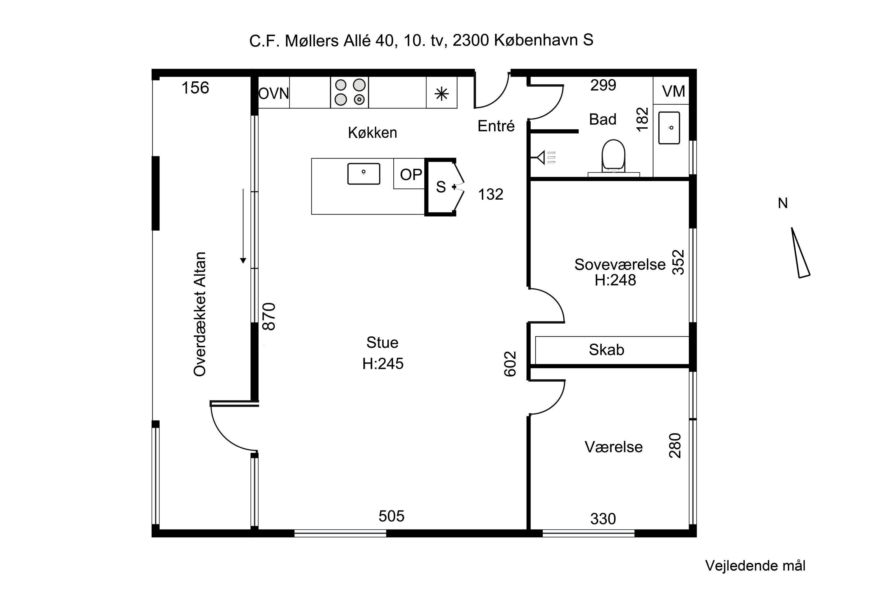 Plantegninger billede af C.F. Møllers Allé 40, 10. tv., 2300 København S