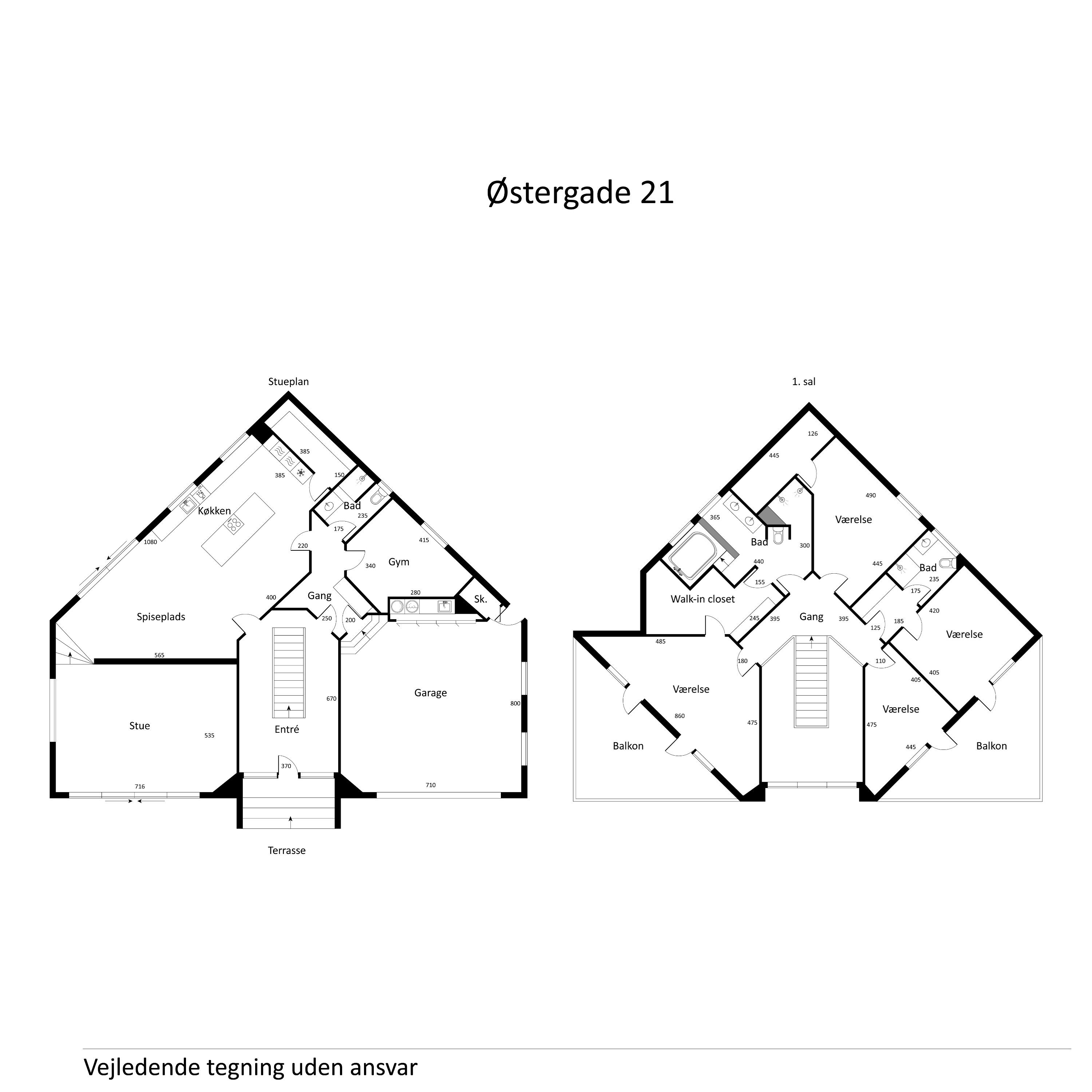 Plantegninger billede af Østergade 21, 6330 Padborg