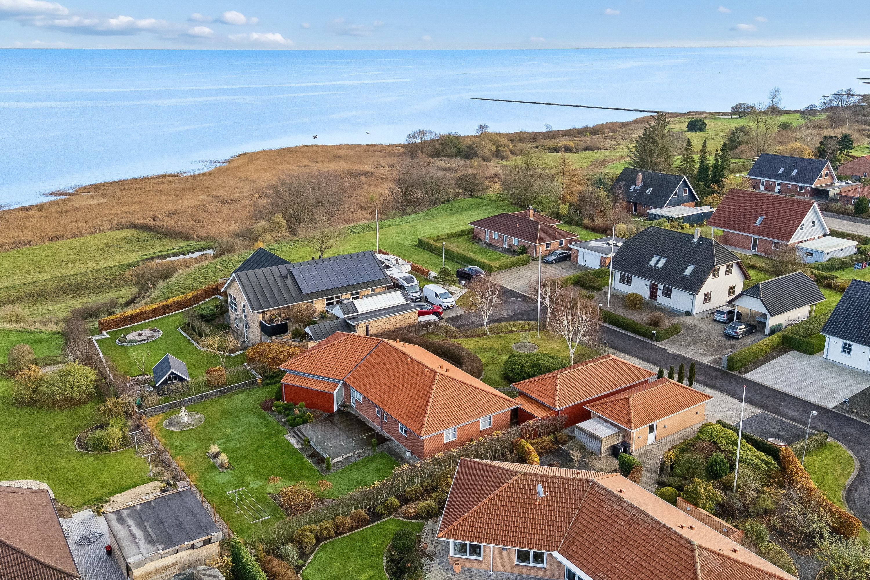 Villa: Luftfoto på Teglvænget 90, Als, 9560 Hadsund