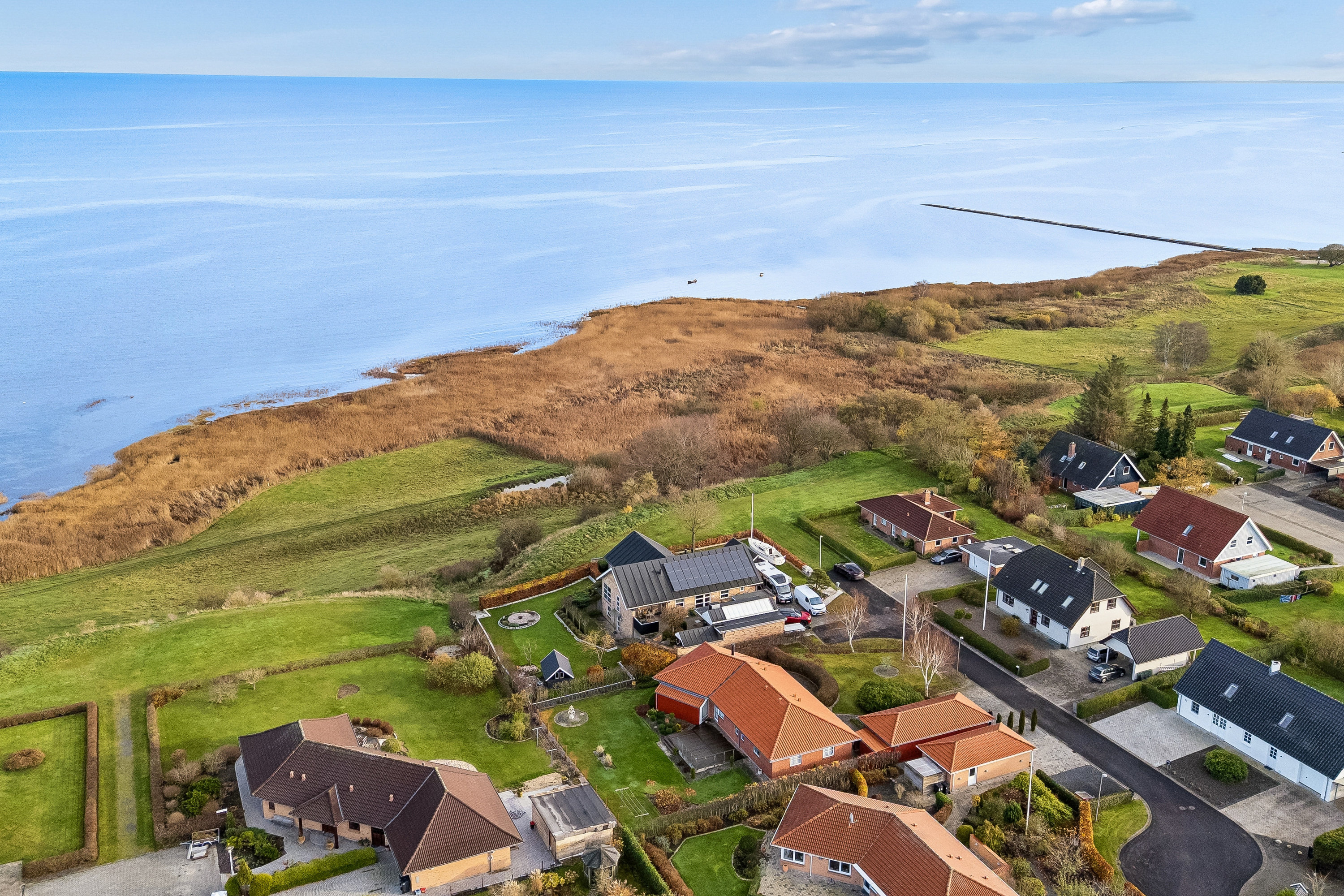 Fremhævet luftfoto billede i fuldskærmstilstand. Billede af Teglvænget 90, Als, 9560 Hadsund