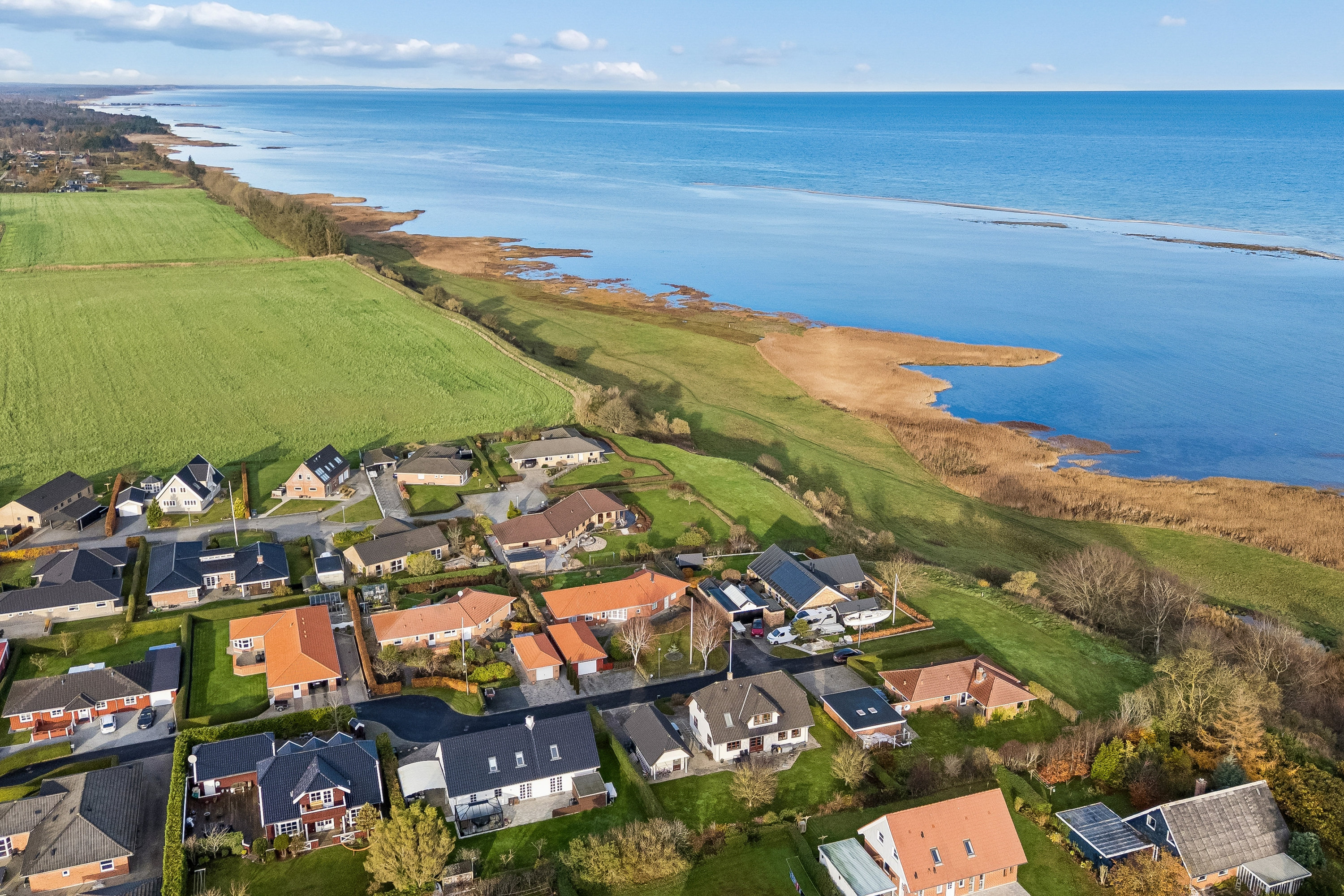 Fremhævet luftfoto billede i fuldskærmstilstand. Billede af Teglvænget 90, Als, 9560 Hadsund