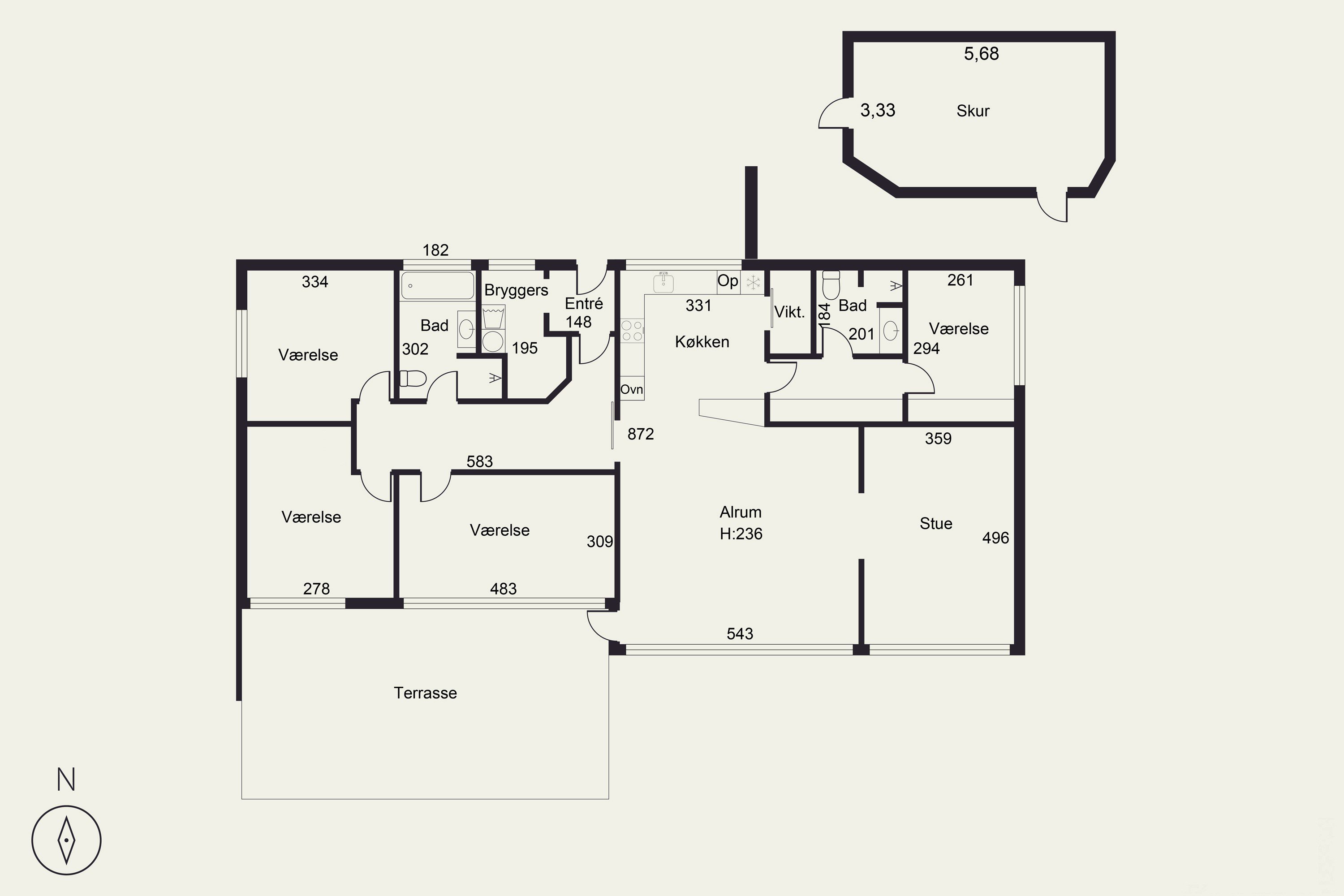 Plantegninger billede af Multebærvej 7, 8471 Sabro