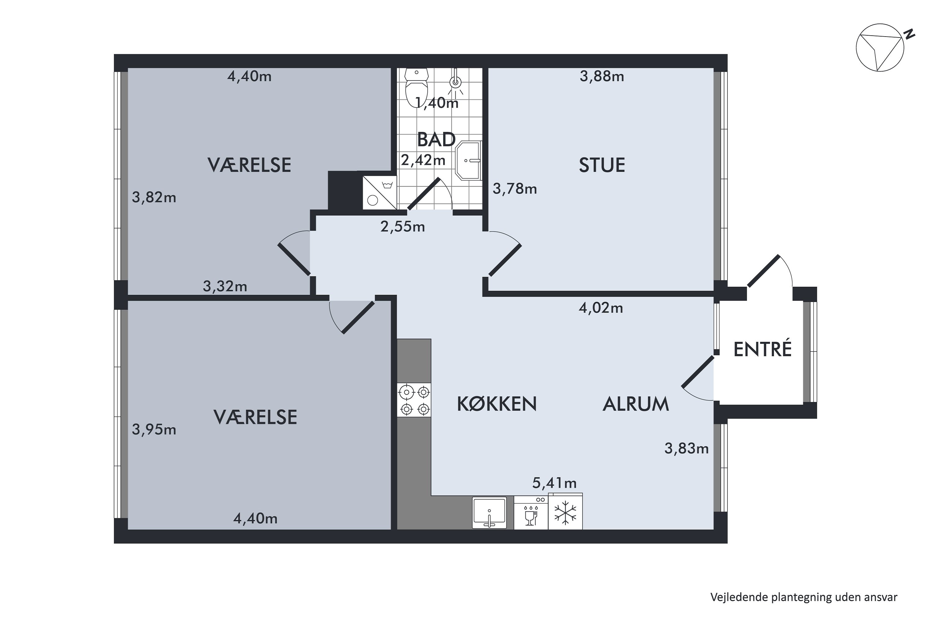 Plantegninger billede af Frederikssundsvej 50, 1. 9., 2400 København NV