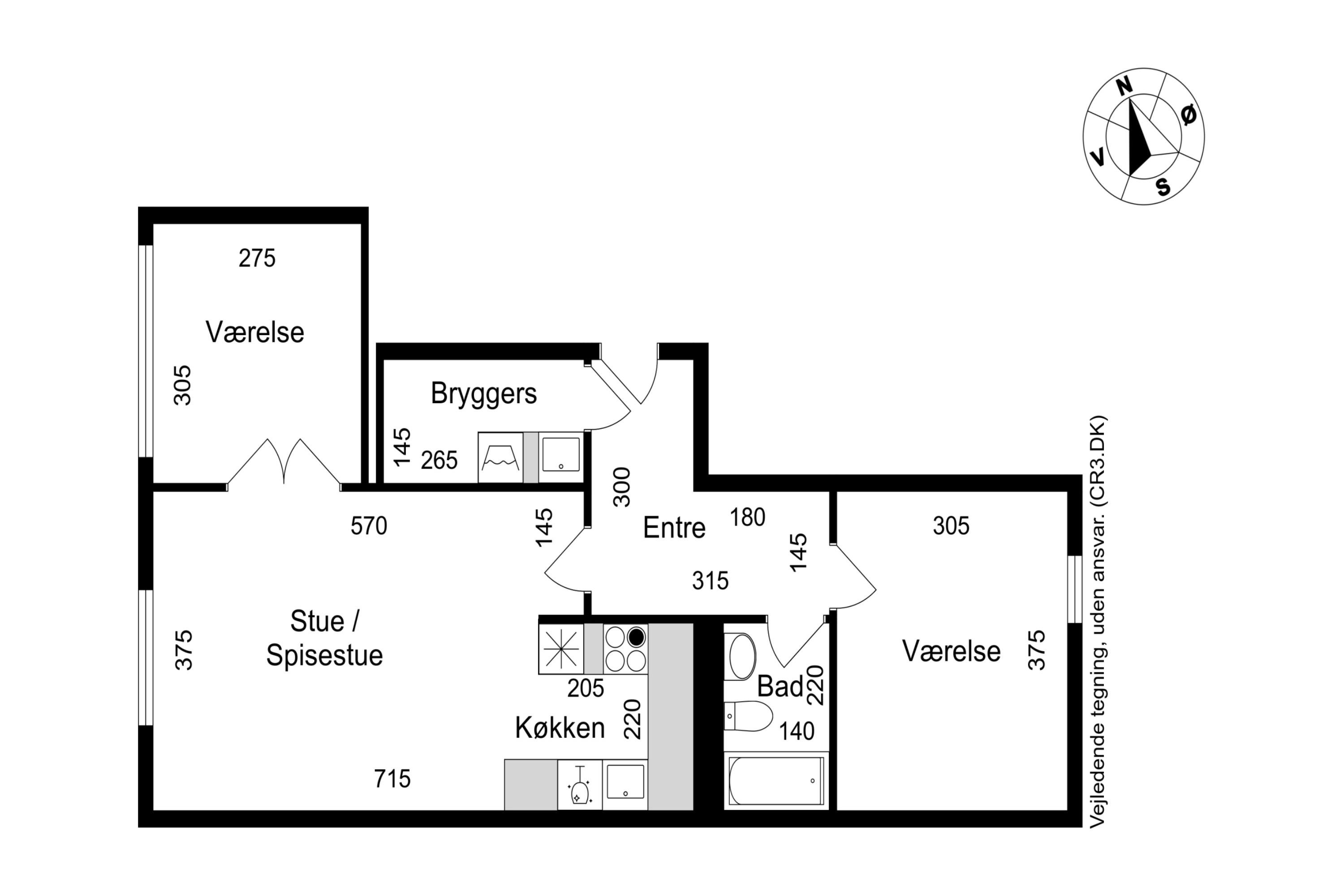 Plantegninger billede af Teglgårdsvej 915, 1. th., 3050 Humlebæk