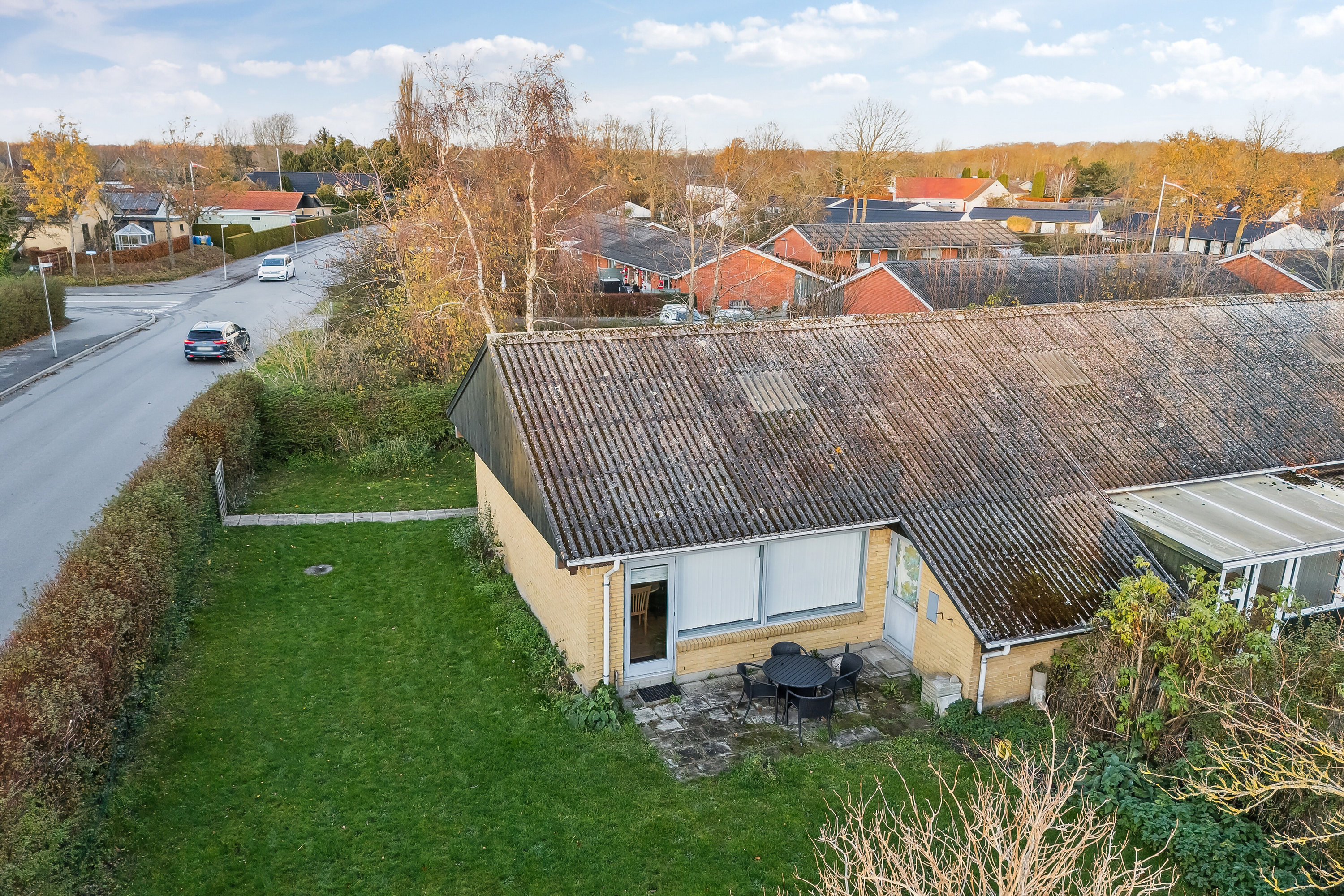 Fremhævet set fra haven billede i fuldskærmstilstand. Billede af Rosenhaven 7, 4470 Svebølle