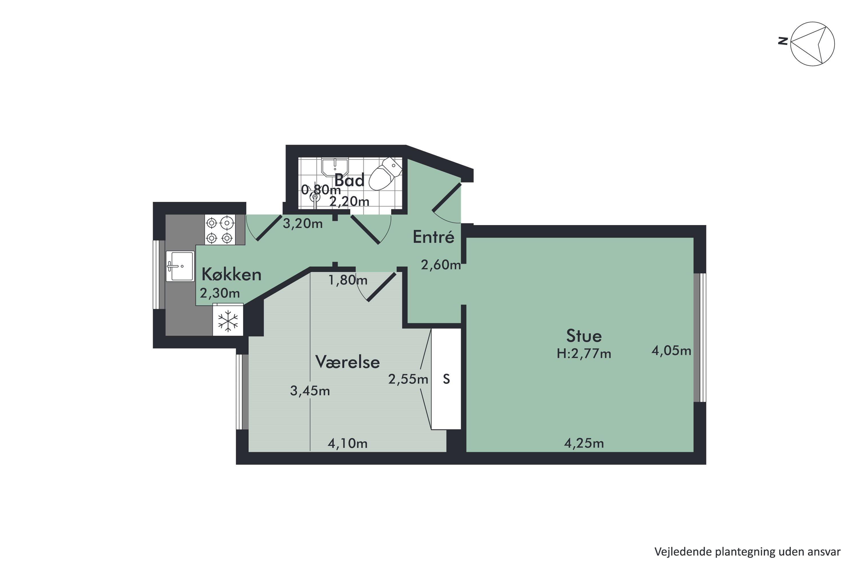 Plantegninger billede af Jyllandsgade 7, st.. tv., 9000 Aalborg