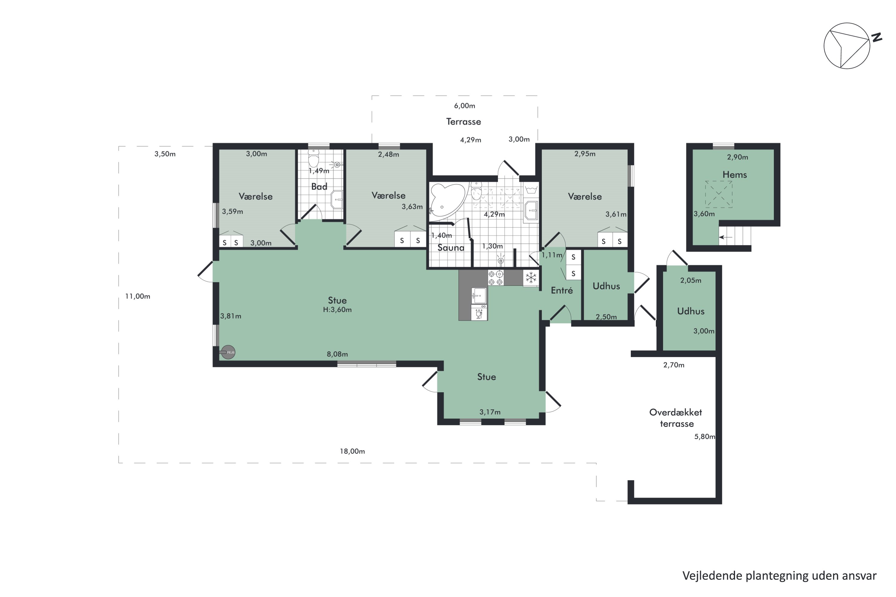 Plantegninger billede af Kystvejen 24, Hou, 9370 Hals