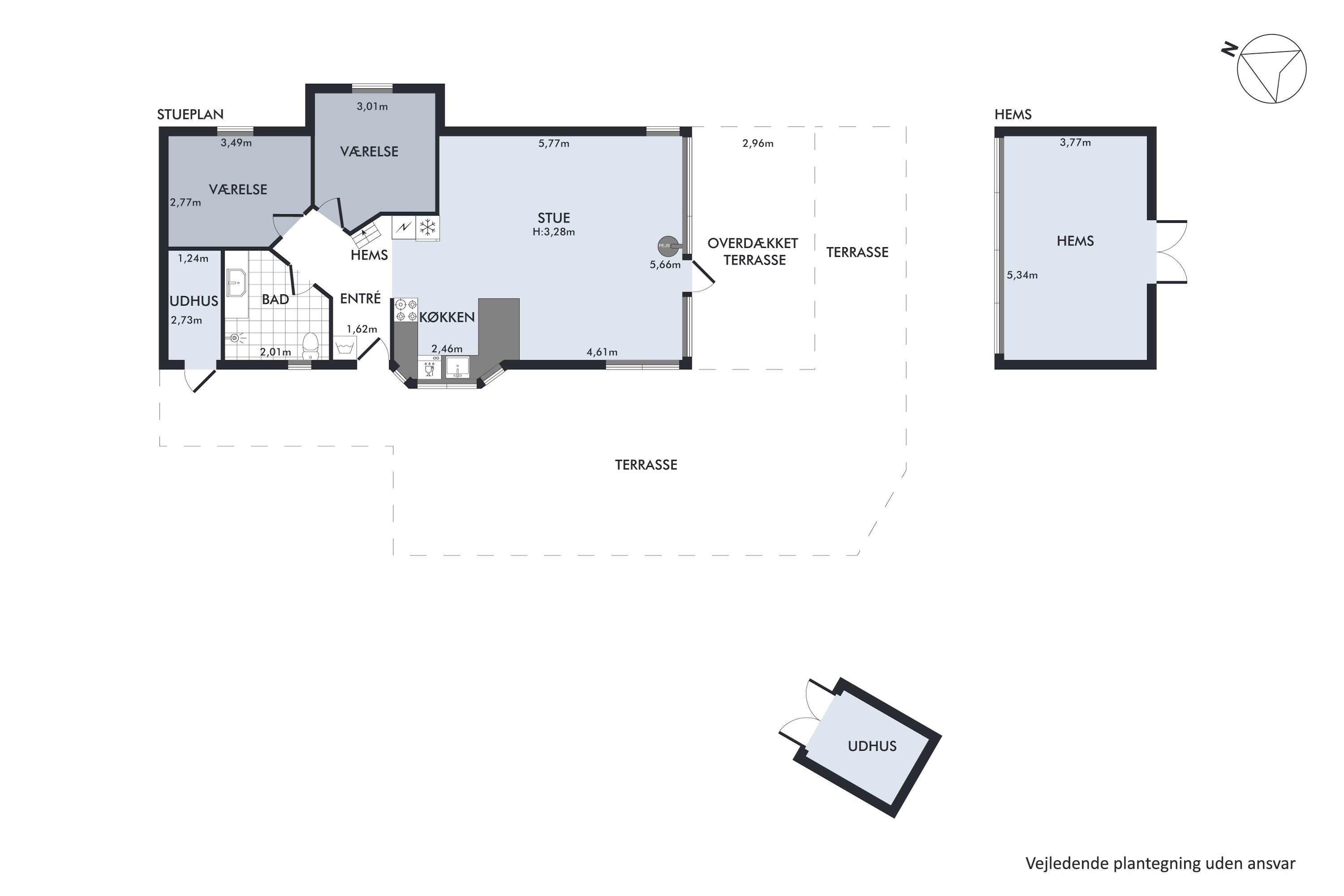 Plantegninger billede af Tranevej 27, Fjellerup Strand, 8585 Glesborg