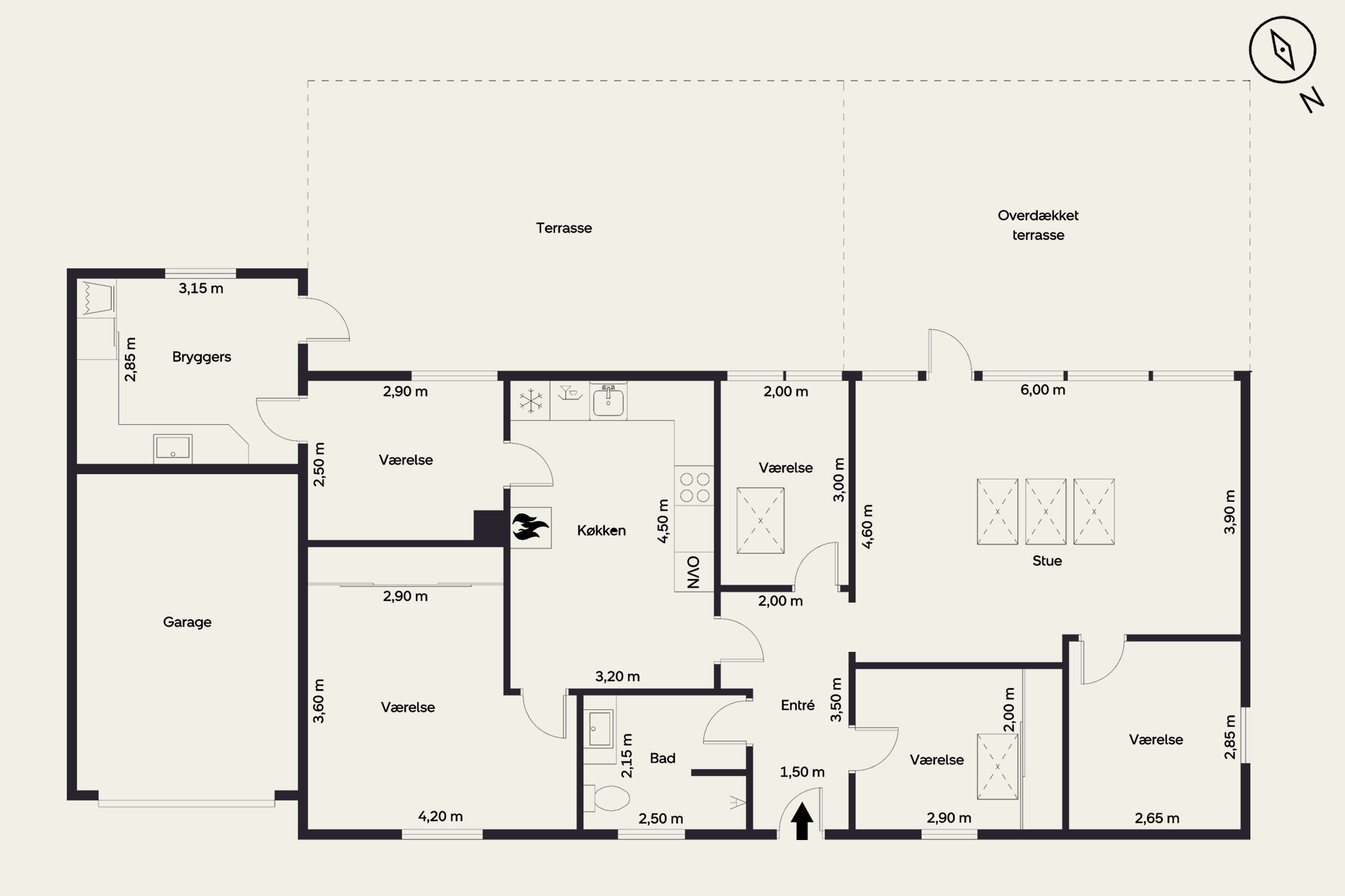 Plantegninger billede af Smedegårdsvej 3, Voerså, 9300 Sæby