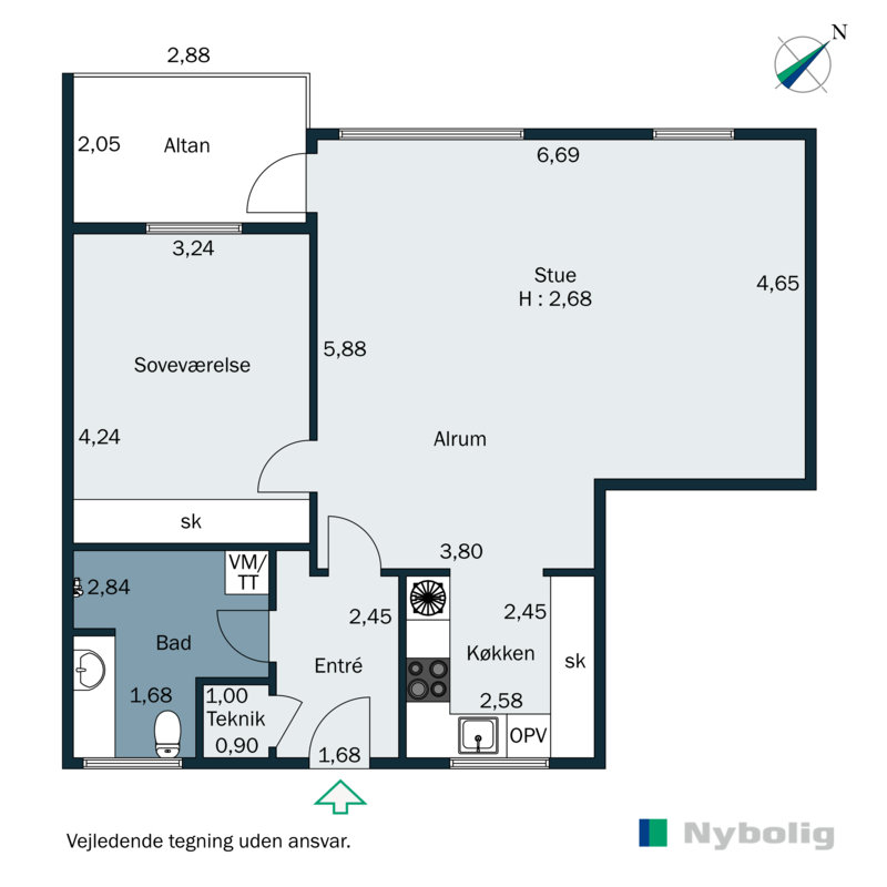 Plantegninger billede af Banegårdsparken 13, st.., 8300 Odder
