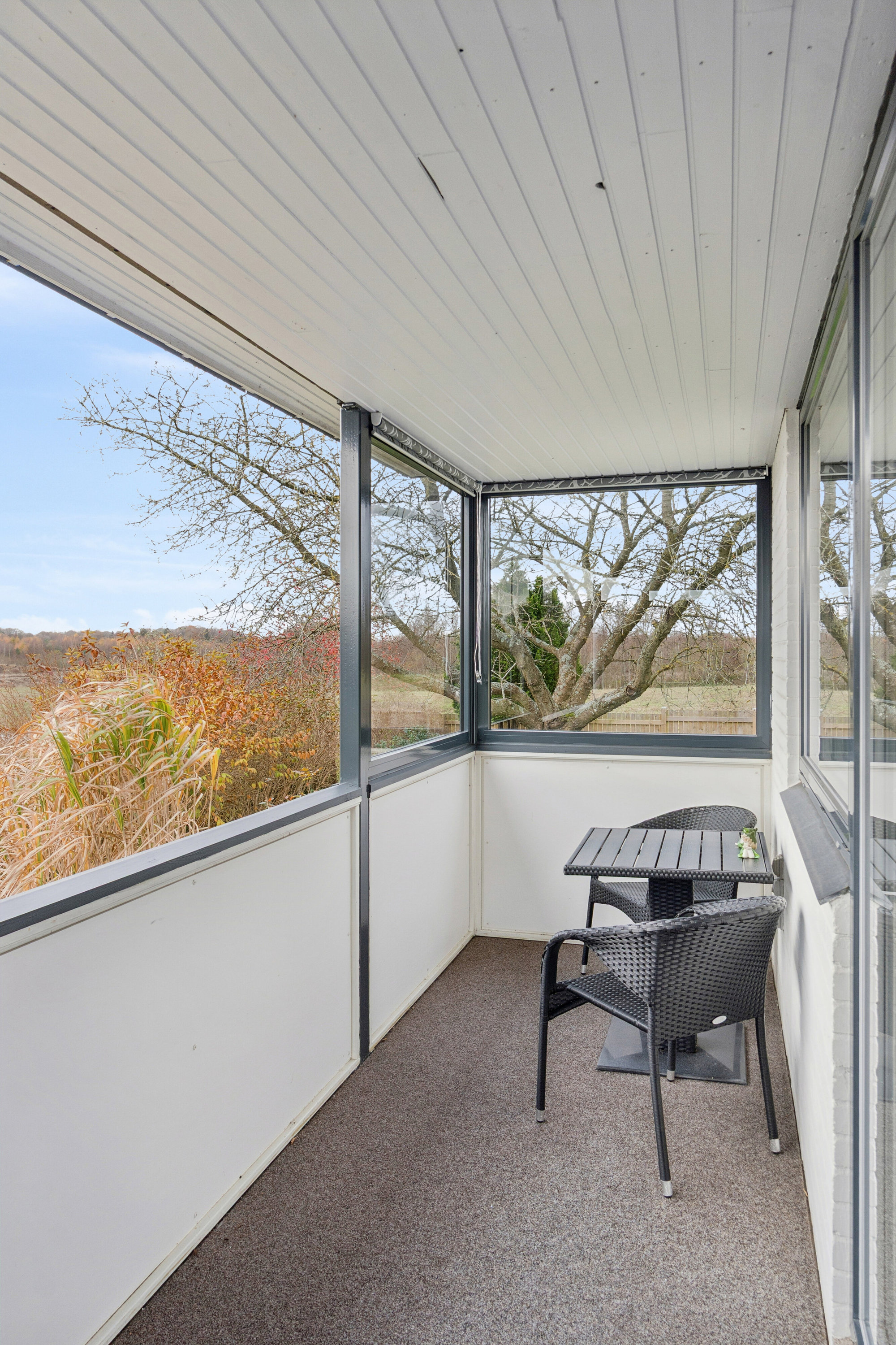 Fremhævet altan v. værelser billede i fuldskærmstilstand. Billede af Præsteengen 27, Rønnebæk, 4700 Næstved