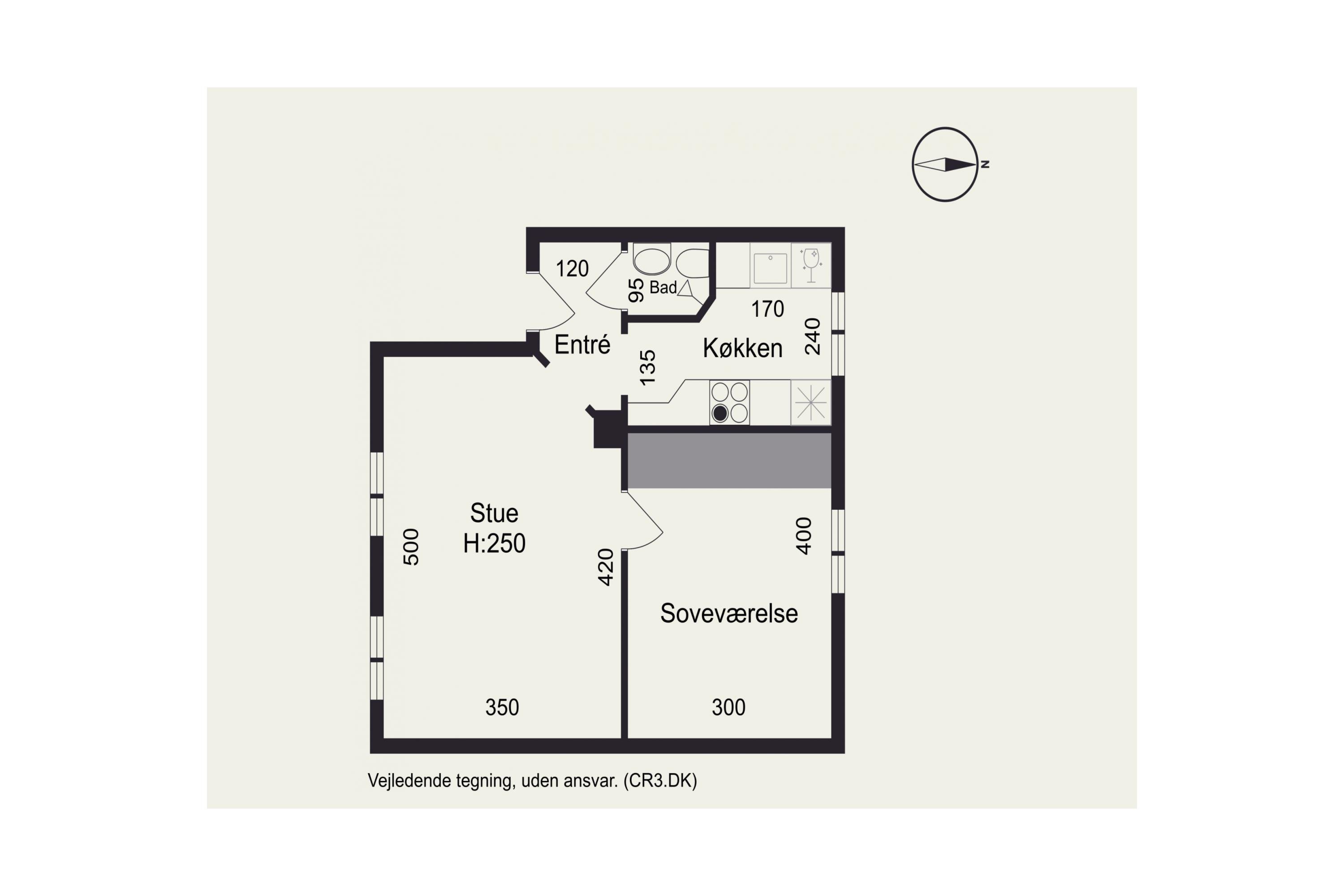 Plantegninger billede af Kong Hans Alle 3, 1. th., 2860 Søborg