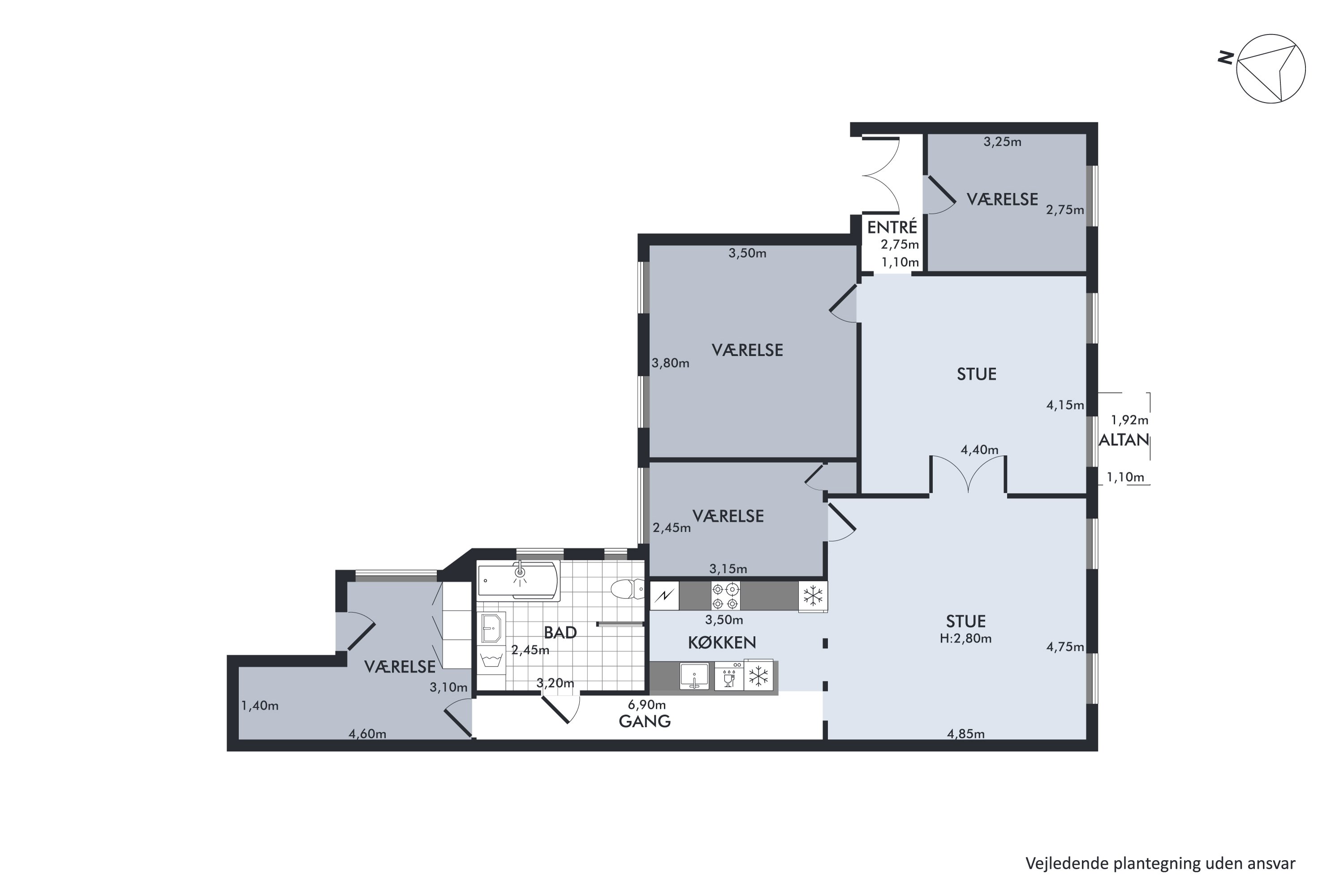 Plantegninger billede af Rosenvængets Allé 5, 2., 2100 København Ø