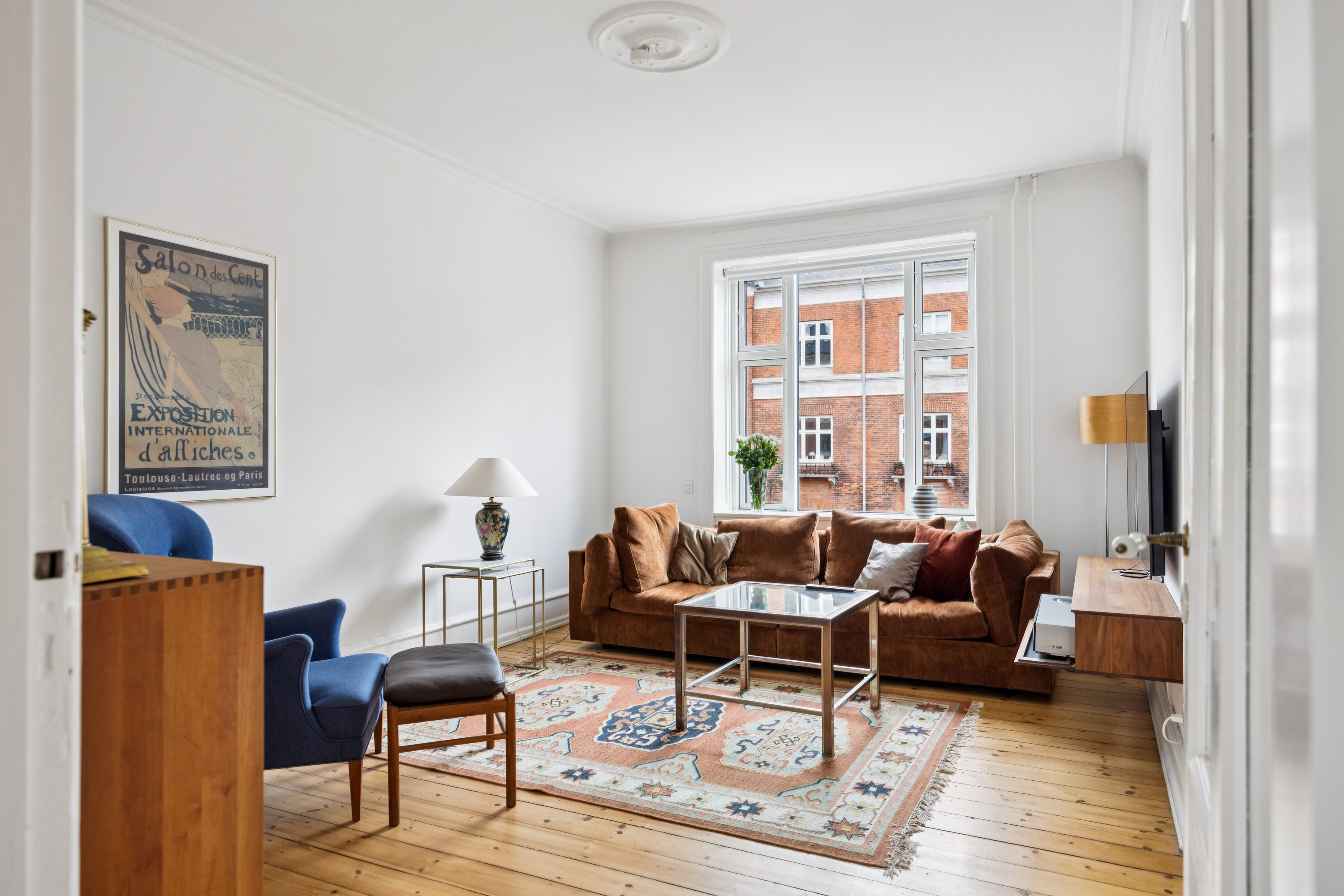 Fremhævet stue billede i fuldskærmstilstand. Billede af Kochsvej 7, 3. th., 1812 Frederiksberg C