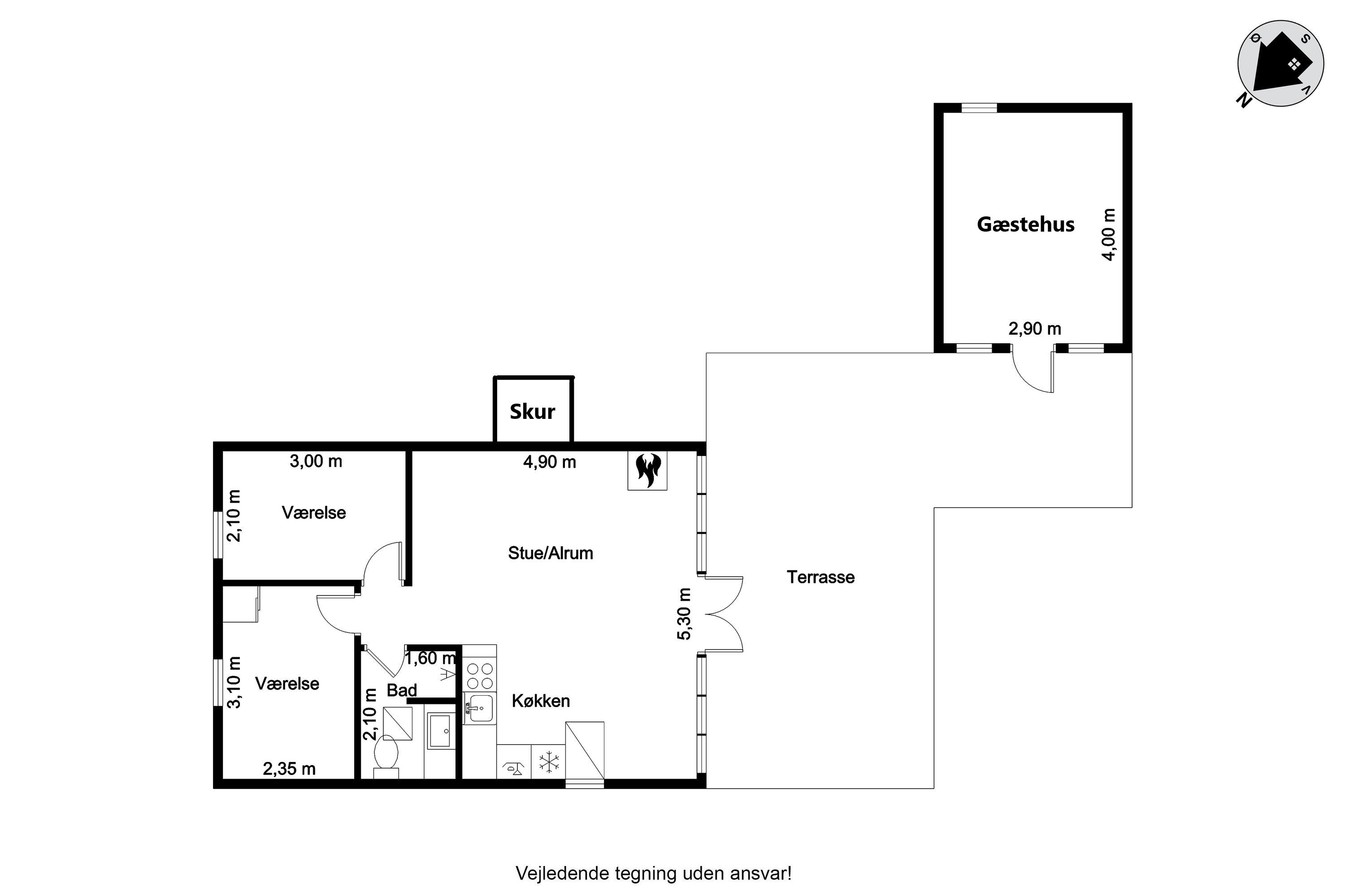 Plantegninger billede af Baunebjergvej 23, Haurvig, 6960 Hvide Sande