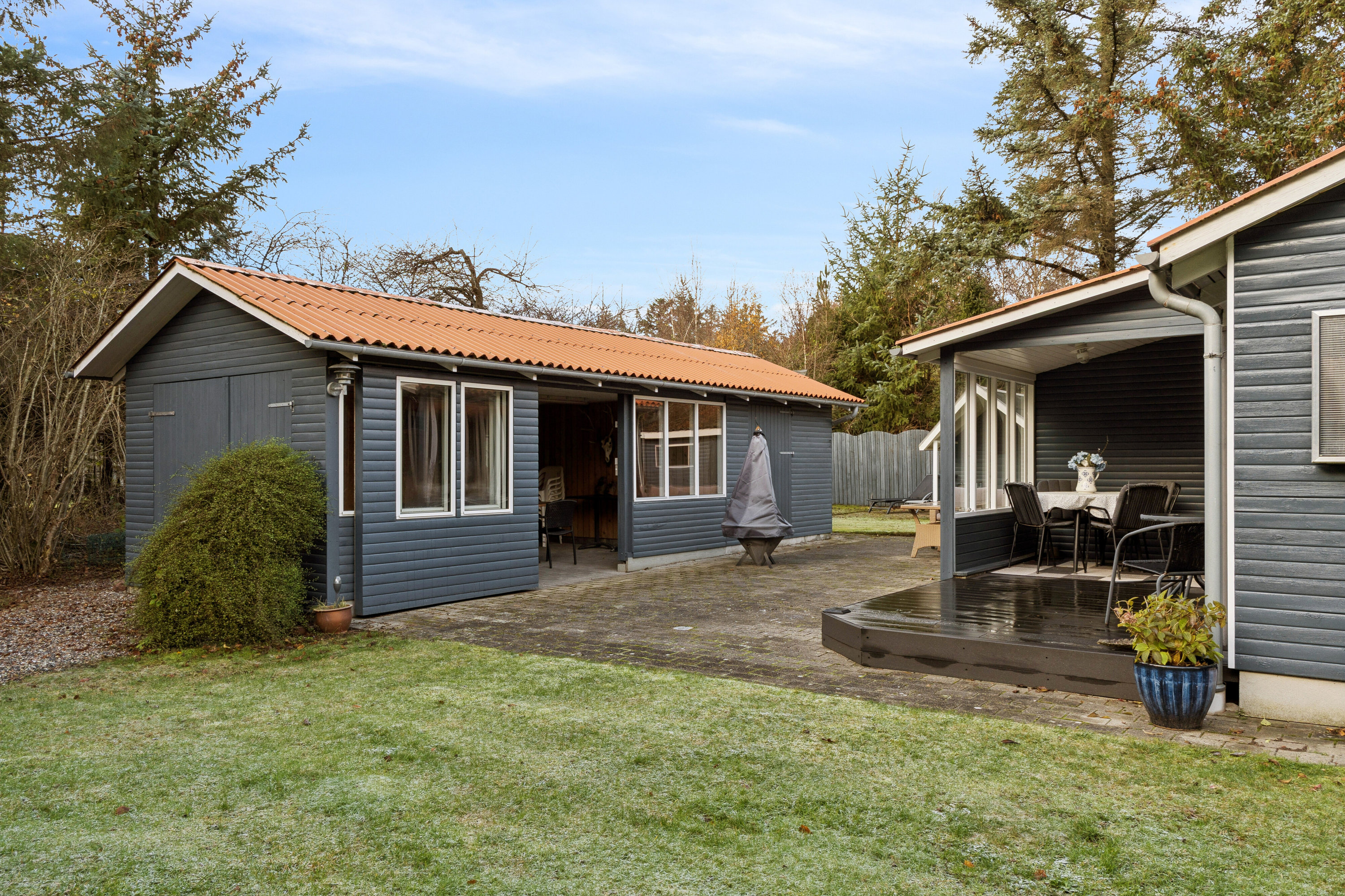 Fremhævet set fra haven billede i fuldskærmstilstand. Billede af Skovvej 7, Sunddraget, 7790 Thyholm