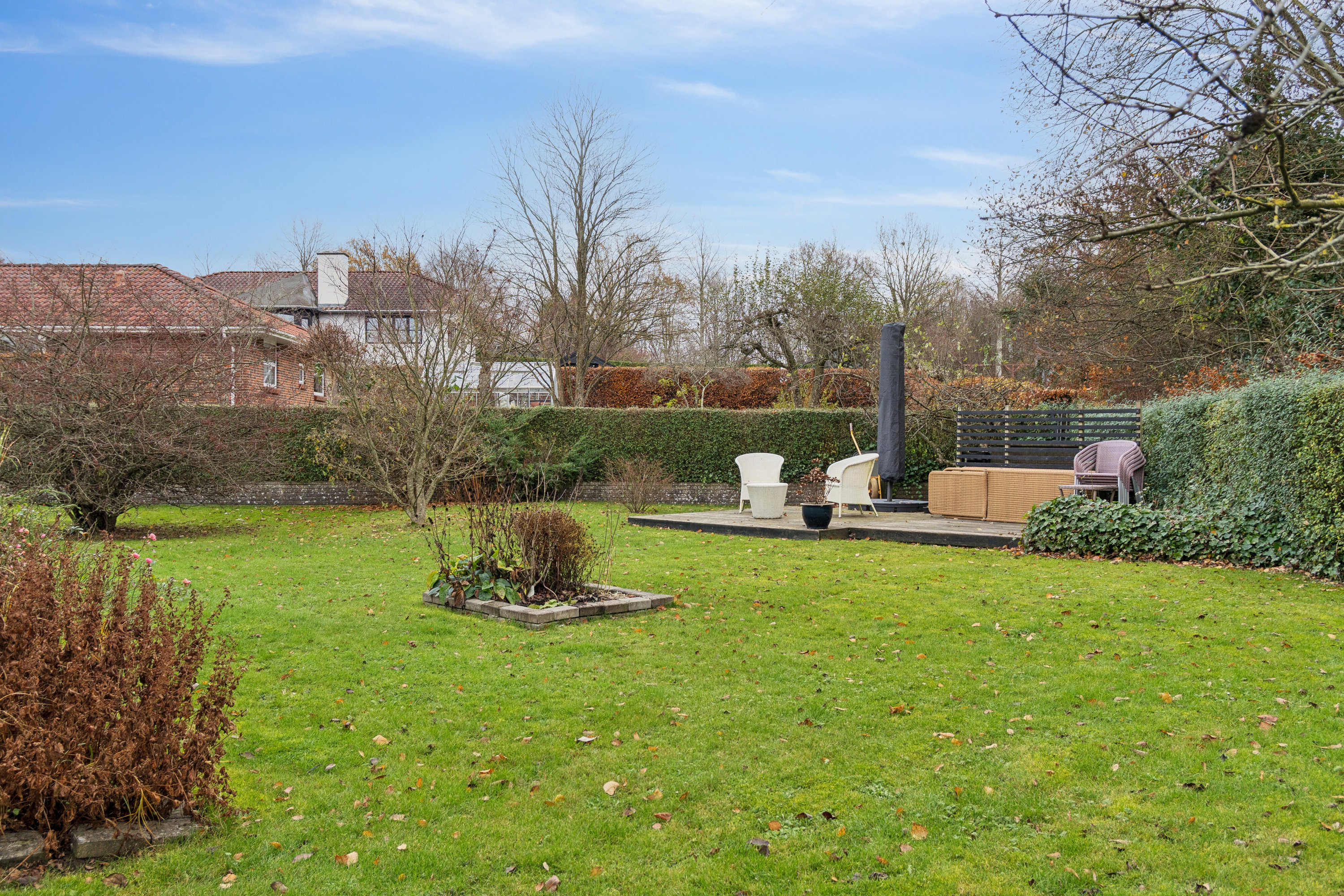 Fremhævet set fra haven billede i fuldskærmstilstand. Billede af Plantagevej 77, 5462 Morud